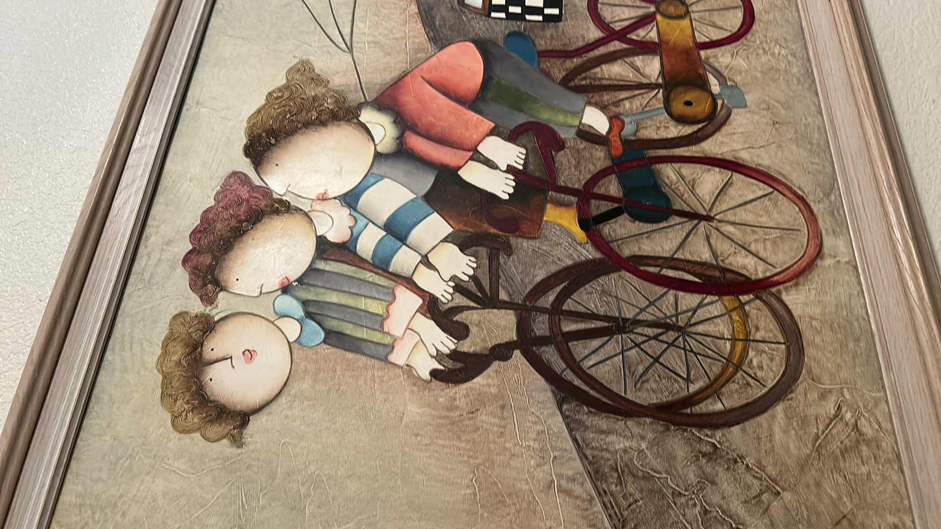 Photo 1 of FRAMED "KIDS ON BIKES" ARTWORK  40.5” x 28.5”
