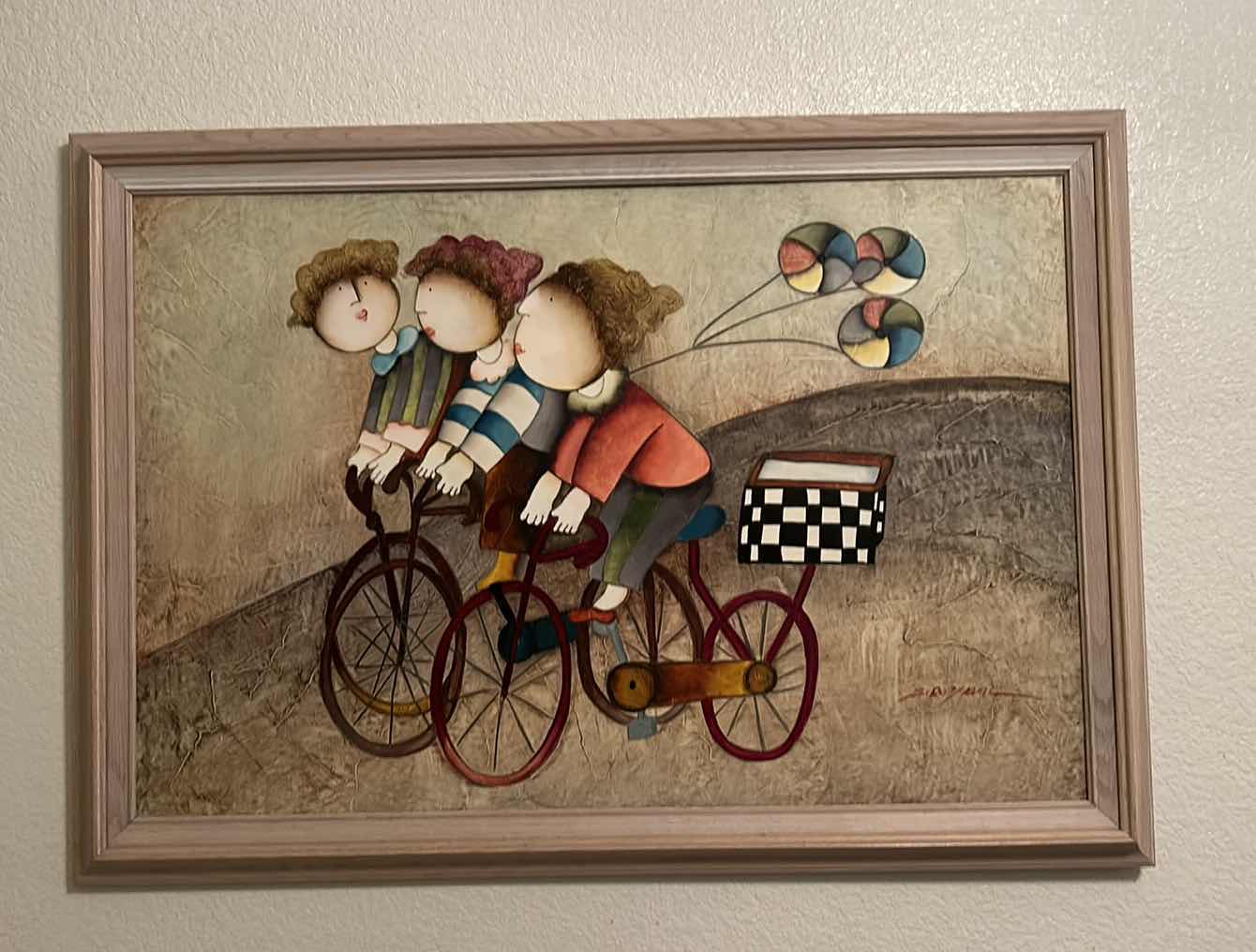 Photo 1 of FRAMED "KIDS ON BIKES" ARTWORK  40.5” x 28.5”