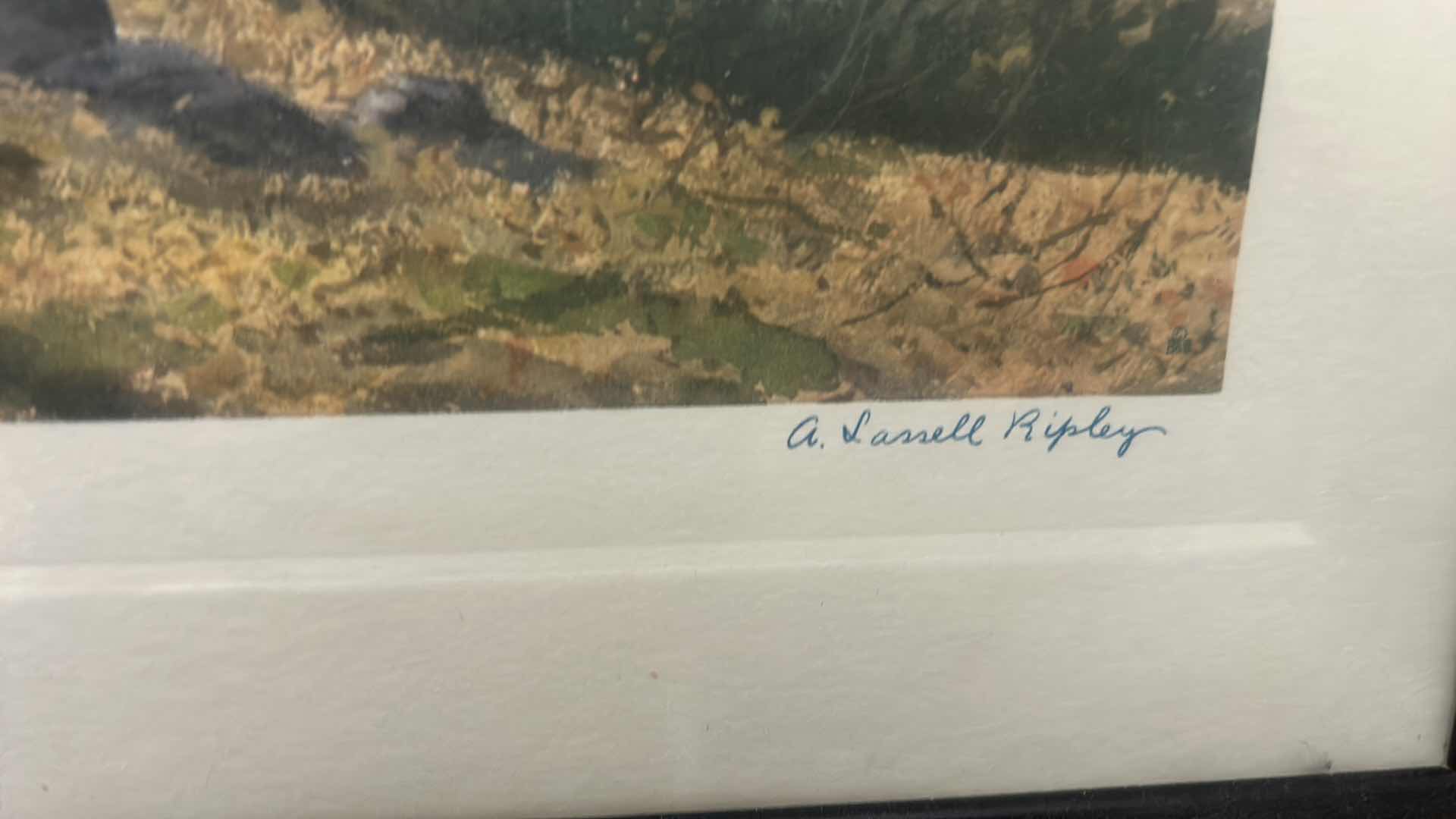 Photo 1 of 2 - FRAMED “ AUTUMN MORNING AND ON THE JOB” A LASSELL RIPLEY, SIGNED ARTWORK 19” x 15”