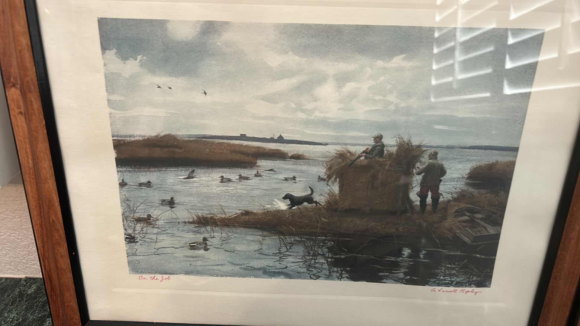 Photo 1 of 2 - FRAMED “ AUTUMN MORNING AND ON THE JOB” A LASSELL RIPLEY, SIGNED ARTWORK 19” x 15”