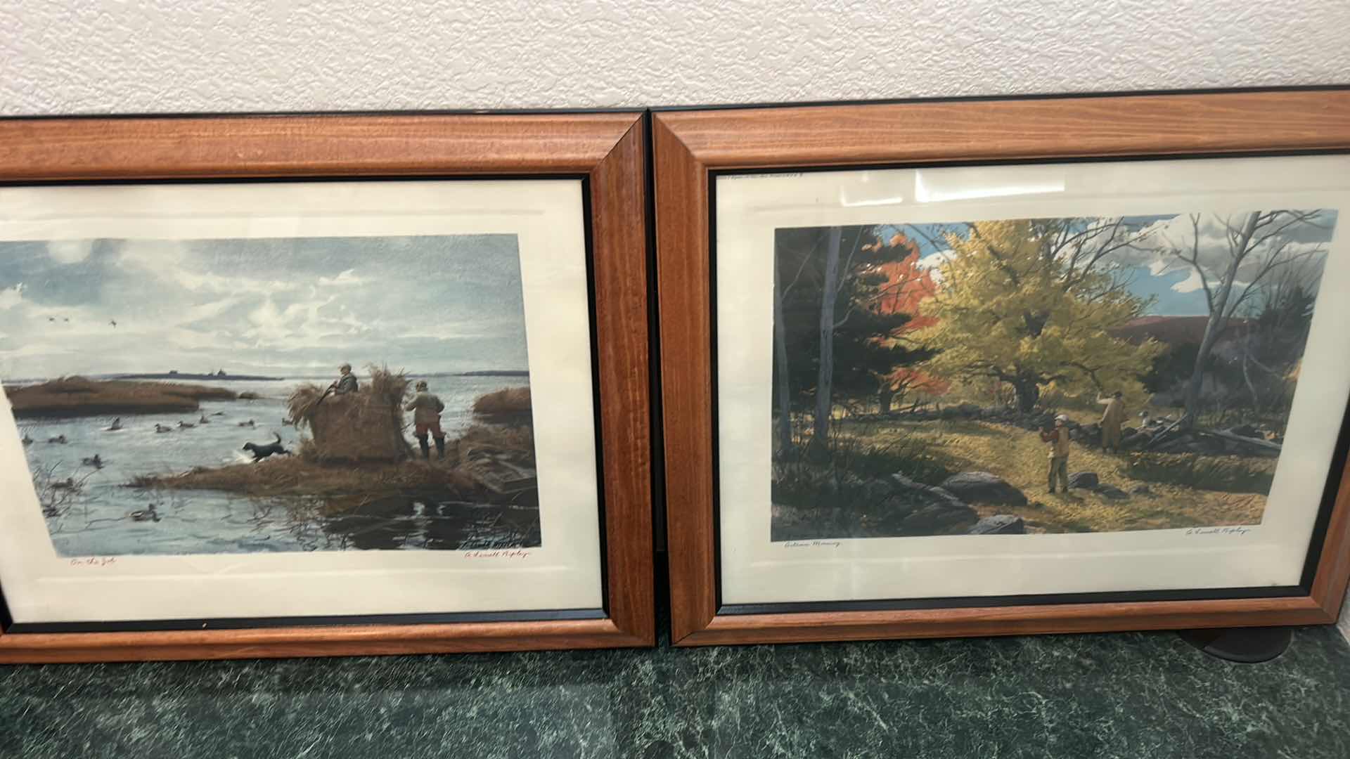 Photo 1 of 2 - FRAMED “ AUTUMN MORNING AND ON THE JOB” A LASSELL RIPLEY, SIGNED ARTWORK 19” x 15”