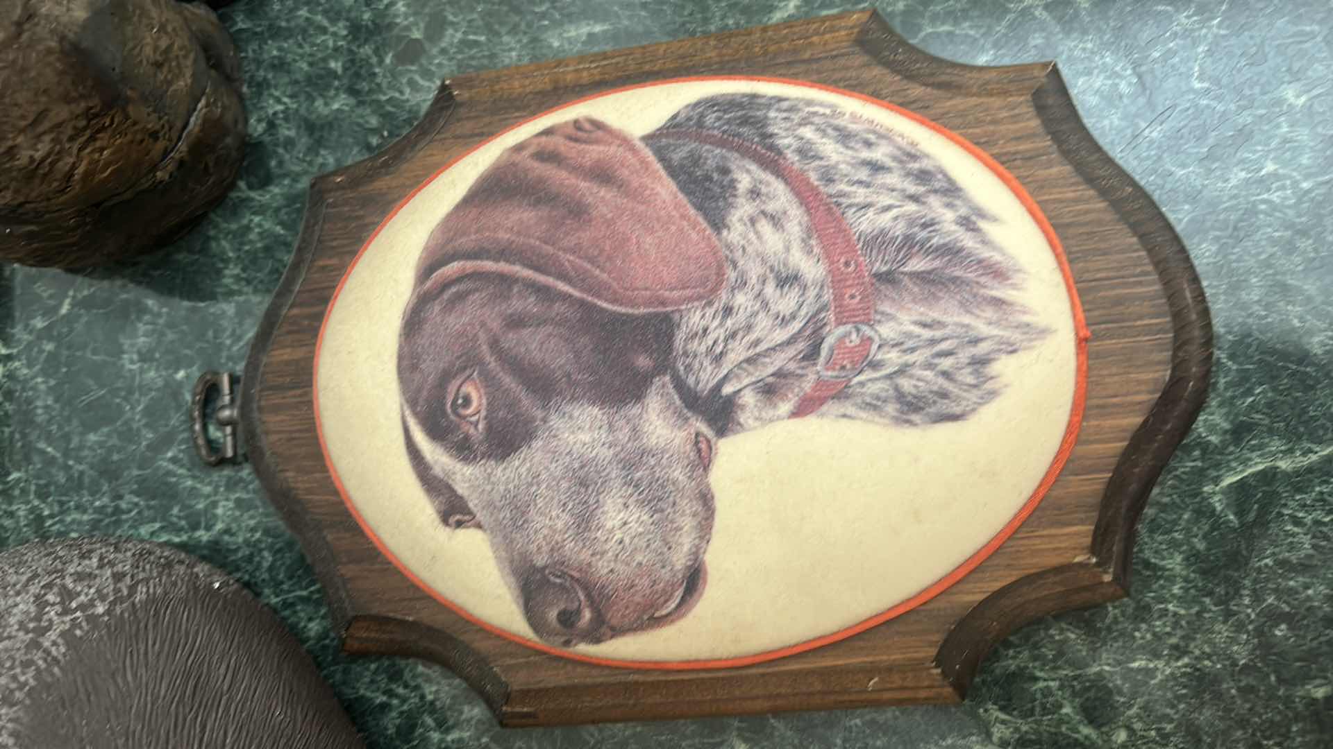 Photo 1 of FRAMED NUMBERED 23/200 SIGNED JOANNE GRAHAM “DOG” ARTWORK 15” x 12” AND COLLECTIBLES