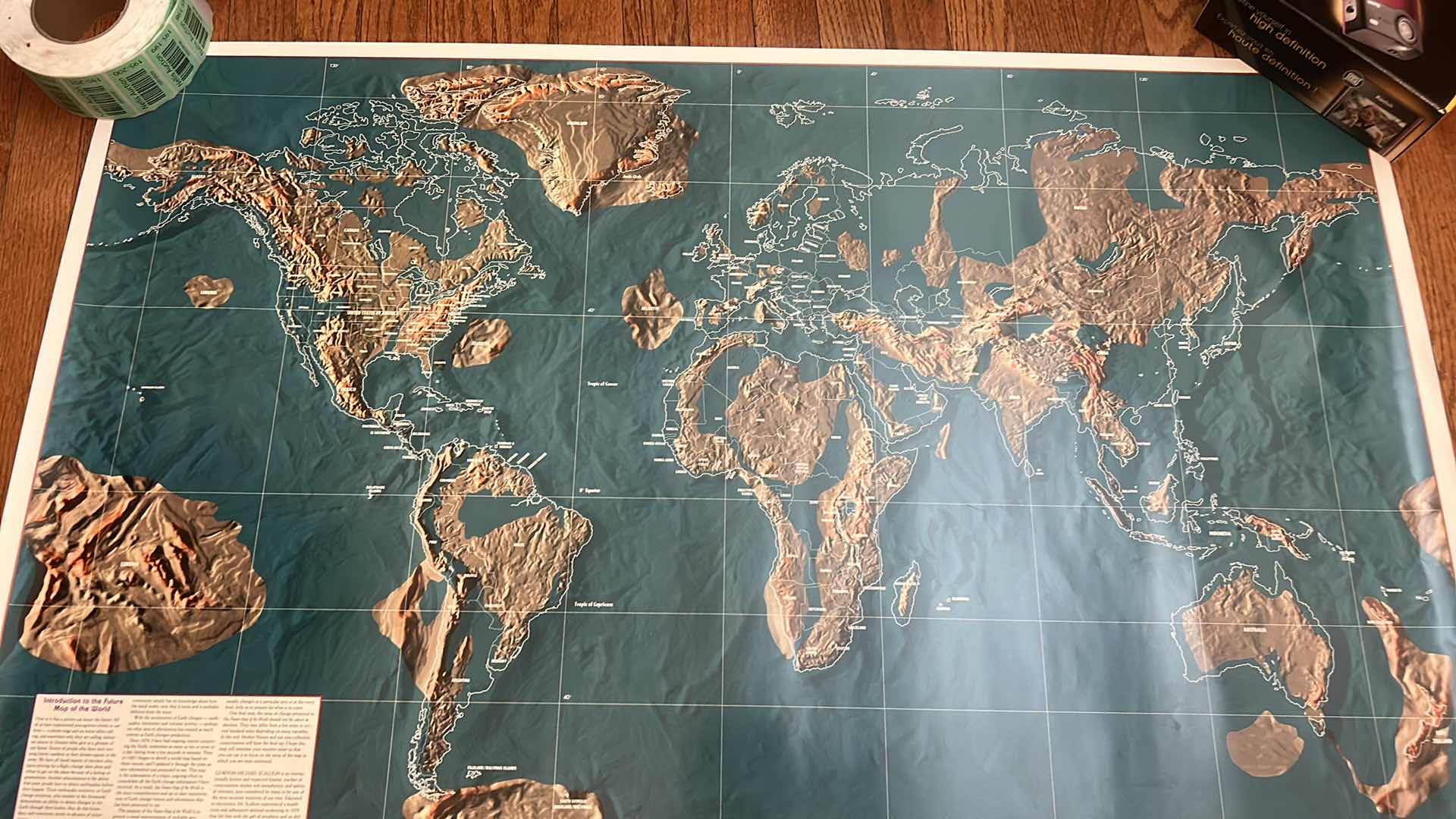 Photo 1 of LARGE ROLLED MAP - FUTURE MAP OF THE WORLD 43” x 33”