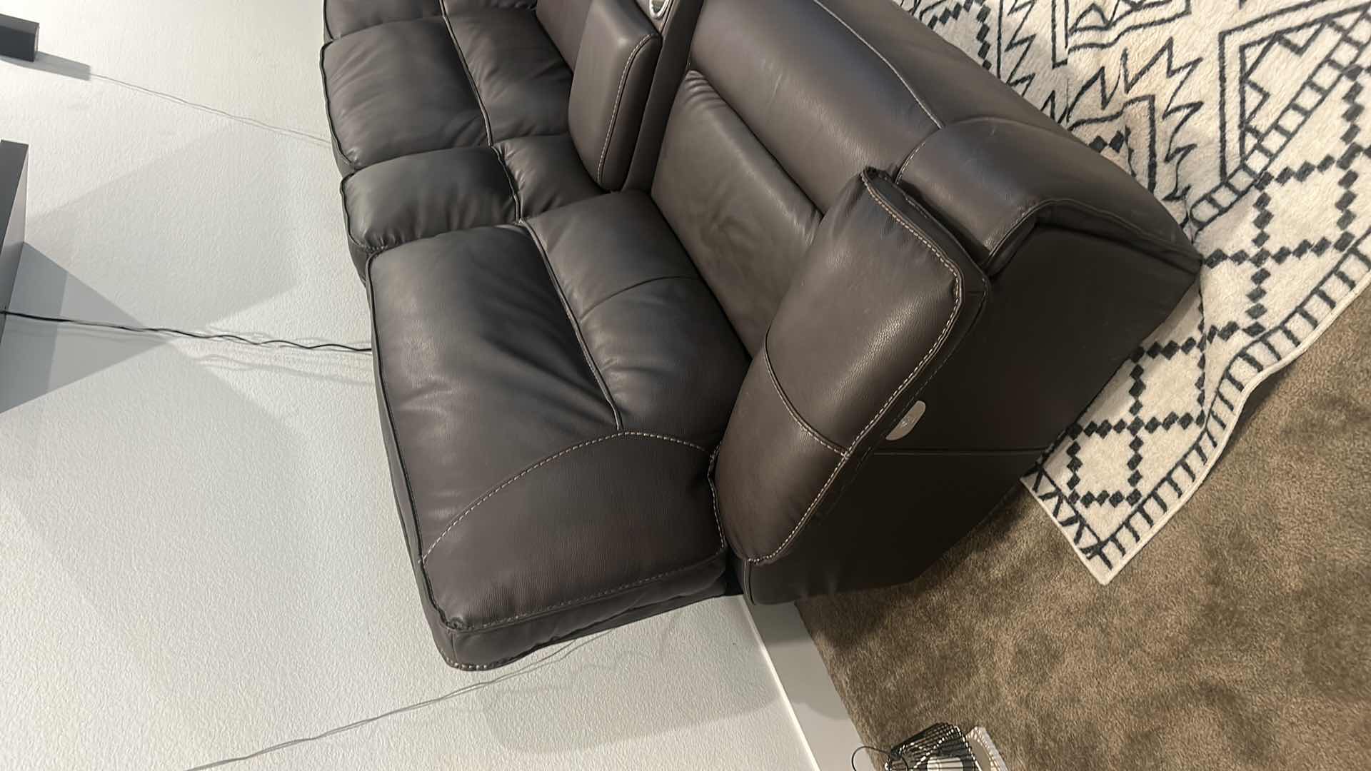 Photo 1 of 6 PC CURVED BLACK SECTIONAL WITH ELECTRICAL RECLINERS 10’ x 10’ , PARKER HOUSE MFG DATE 2023 (PILLOWS SOLD SEPARATELY)