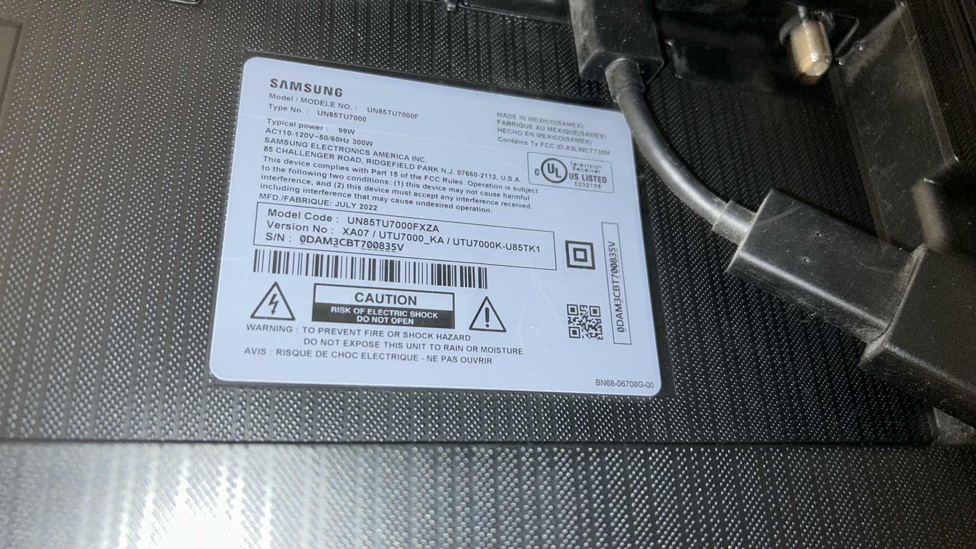 Photo 1 of 85” TV & SAMSUNG SOUNDBAR (ALL ELSE SOLD SEPARATELY)