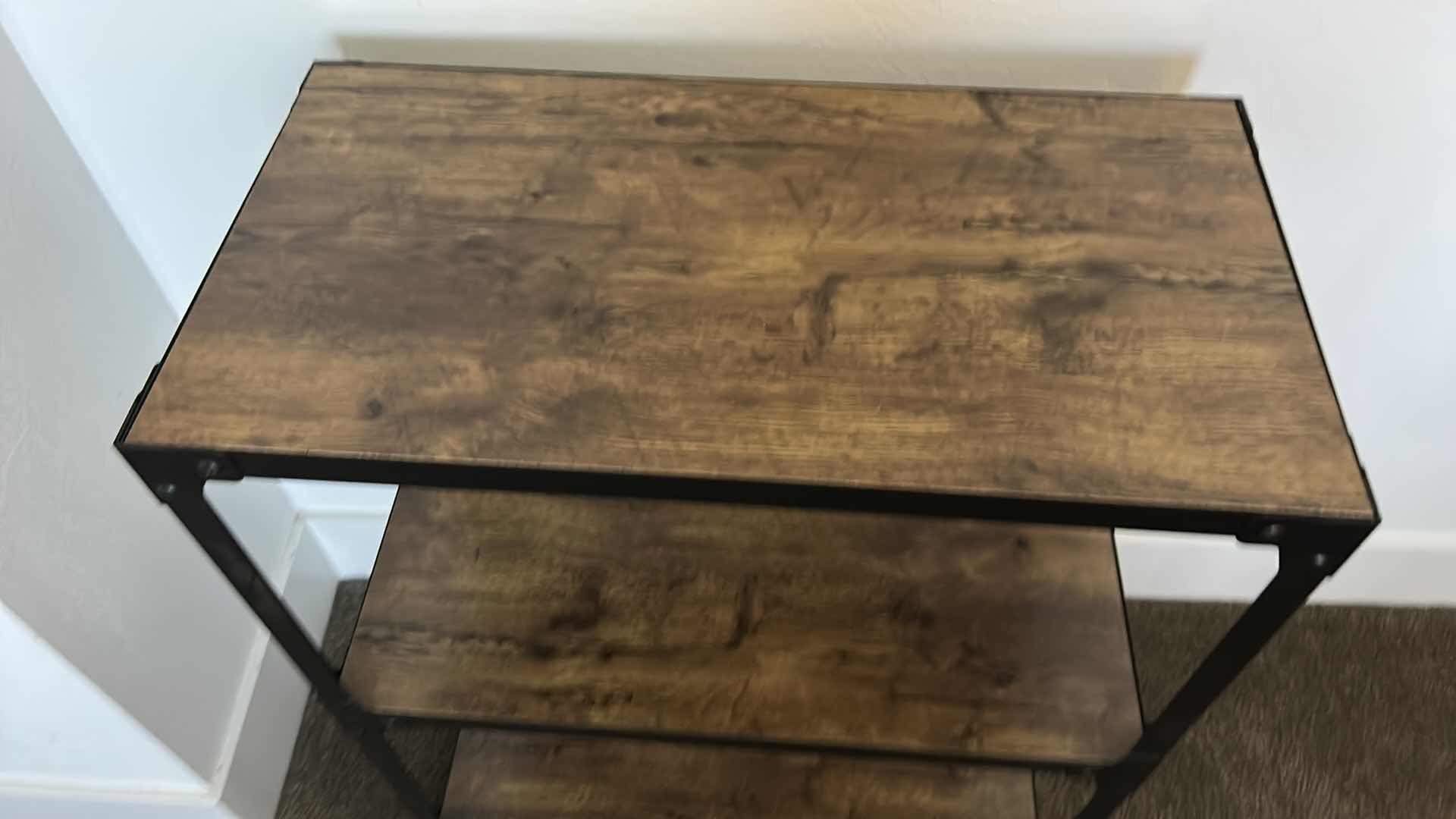 Photo 1 of WOOD AND METAL ROLLING CART 23“ x 12“ x 30“