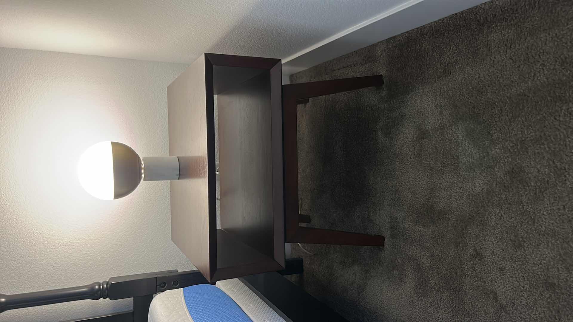 Photo 1 of WOOD NIGHTSTAND WITH OPEN SHELF 22” x 22” x 22” (LAMP SOLD SEPERATELY)