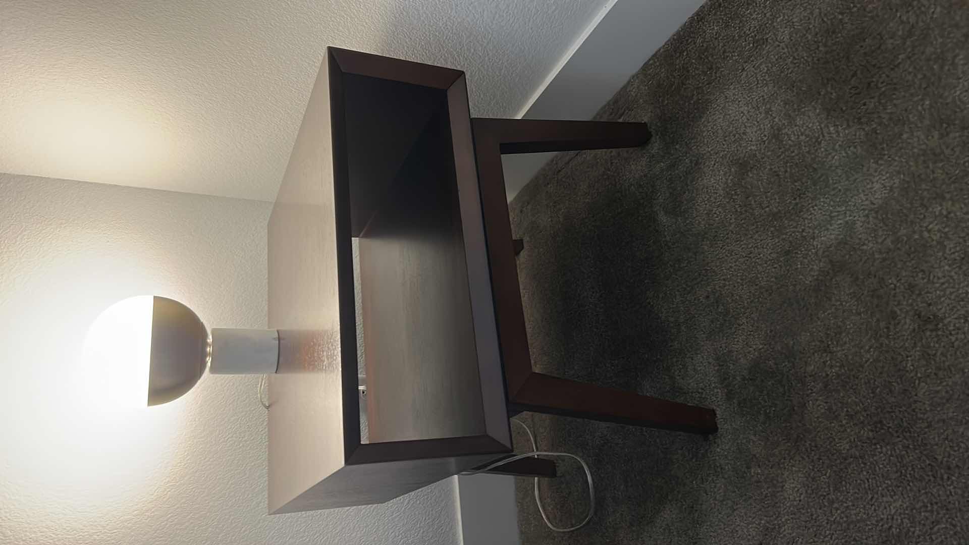 Photo 1 of WOOD NIGHTSTAND WITH OPEN SHELF 22” x 22” x 22” (LAMP SOLD SEPERATELY)