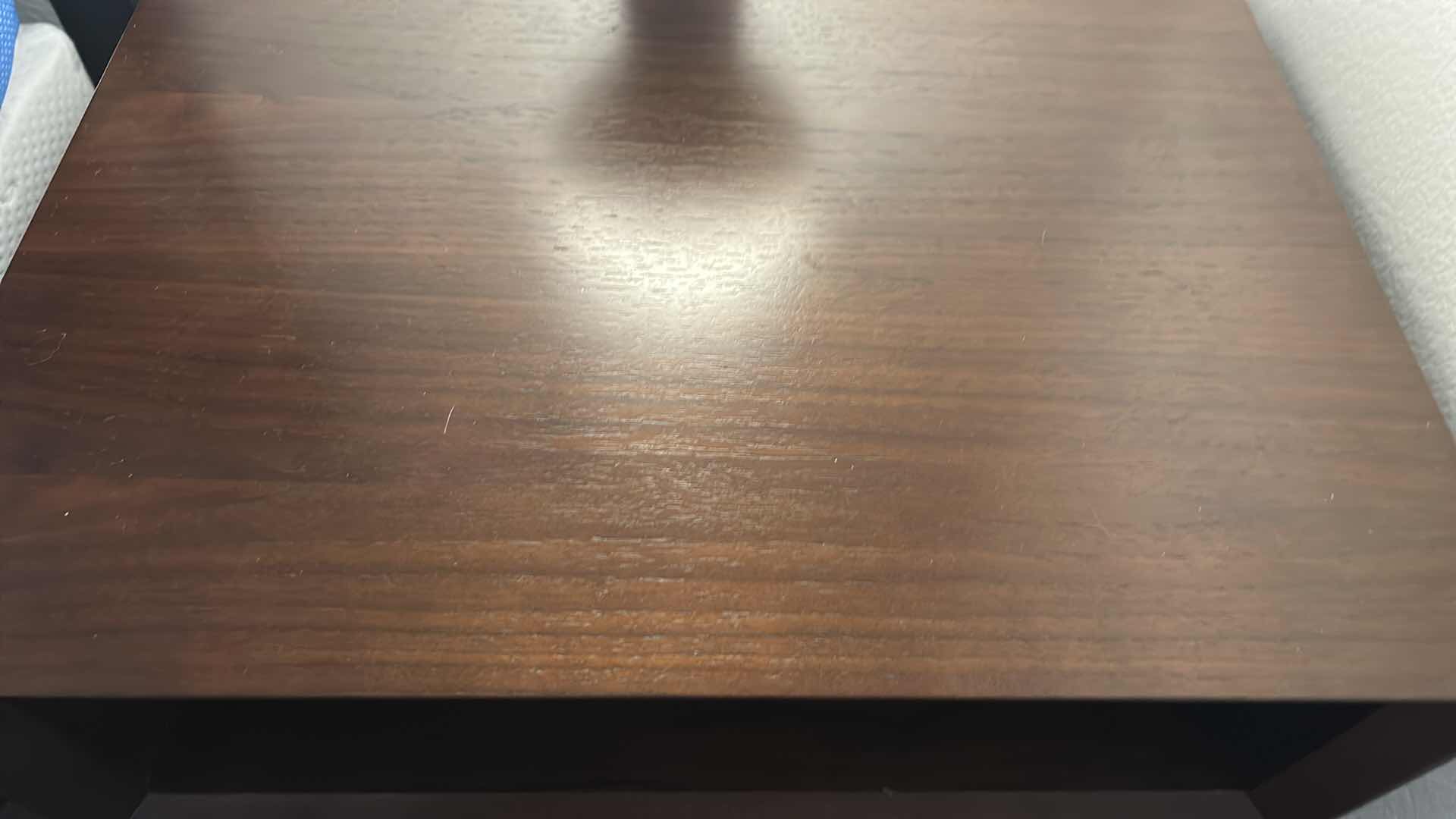 Photo 1 of WOOD NIGHTSTAND WITH OPEN SHELF 22” x 22” x 22” (LAMP SOLD SEPERATELY)