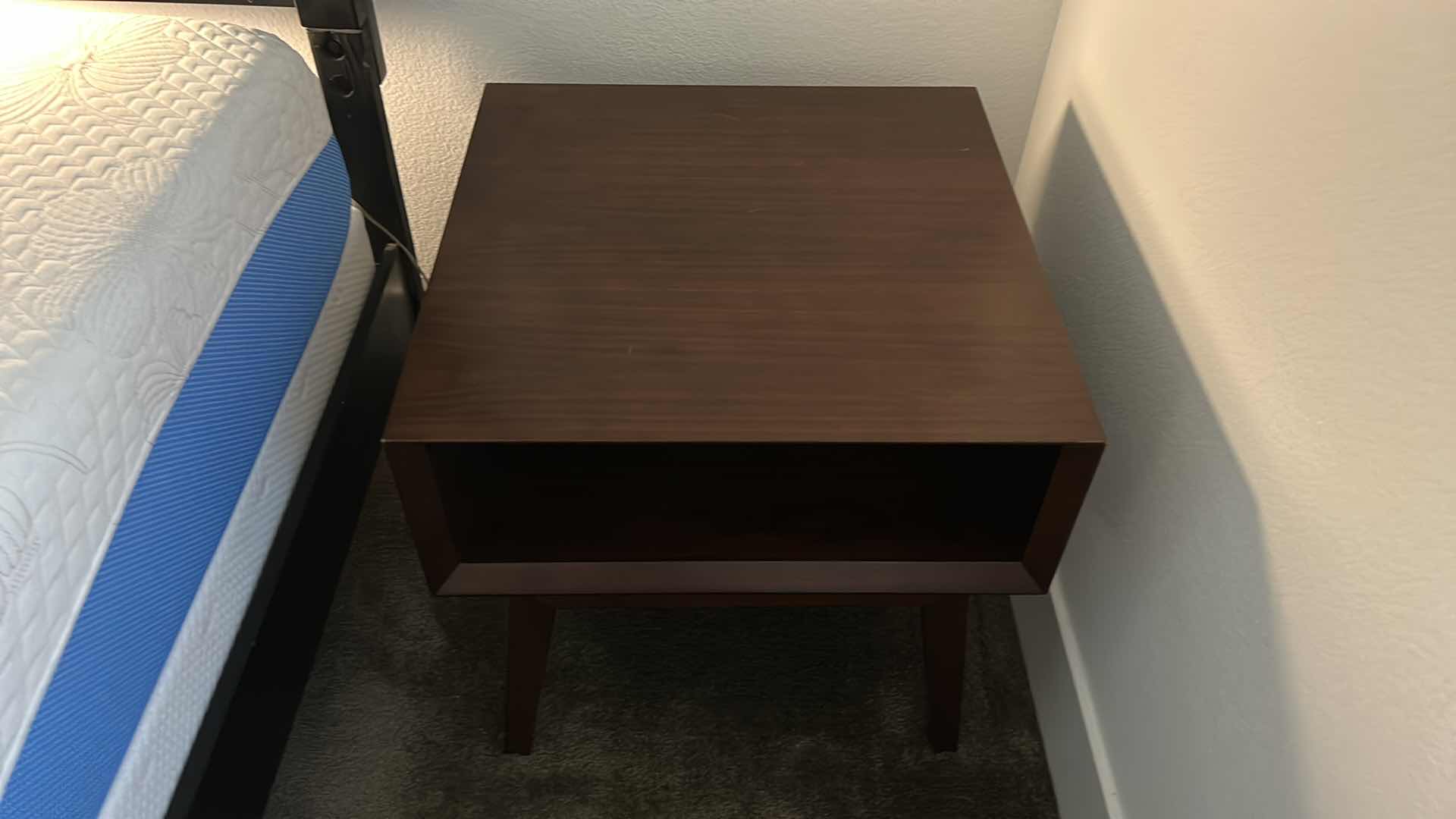 Photo 1 of WOOD NIGHTSTAND WITH OPEN SHELF 22” x 22” x 22” (LAMP SOLD SEPERATELY)
