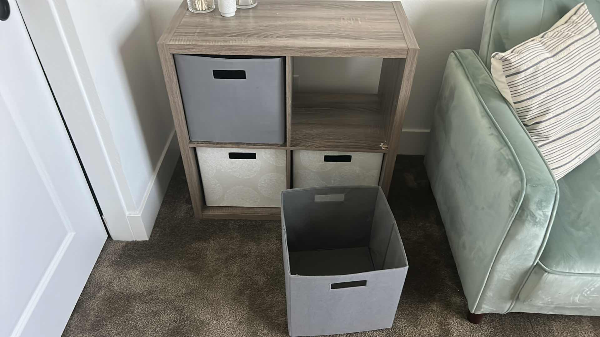 Photo 1 of STORAGE CABINET WITH CANVAS CUBES 30” x 14 1/2” x 30”