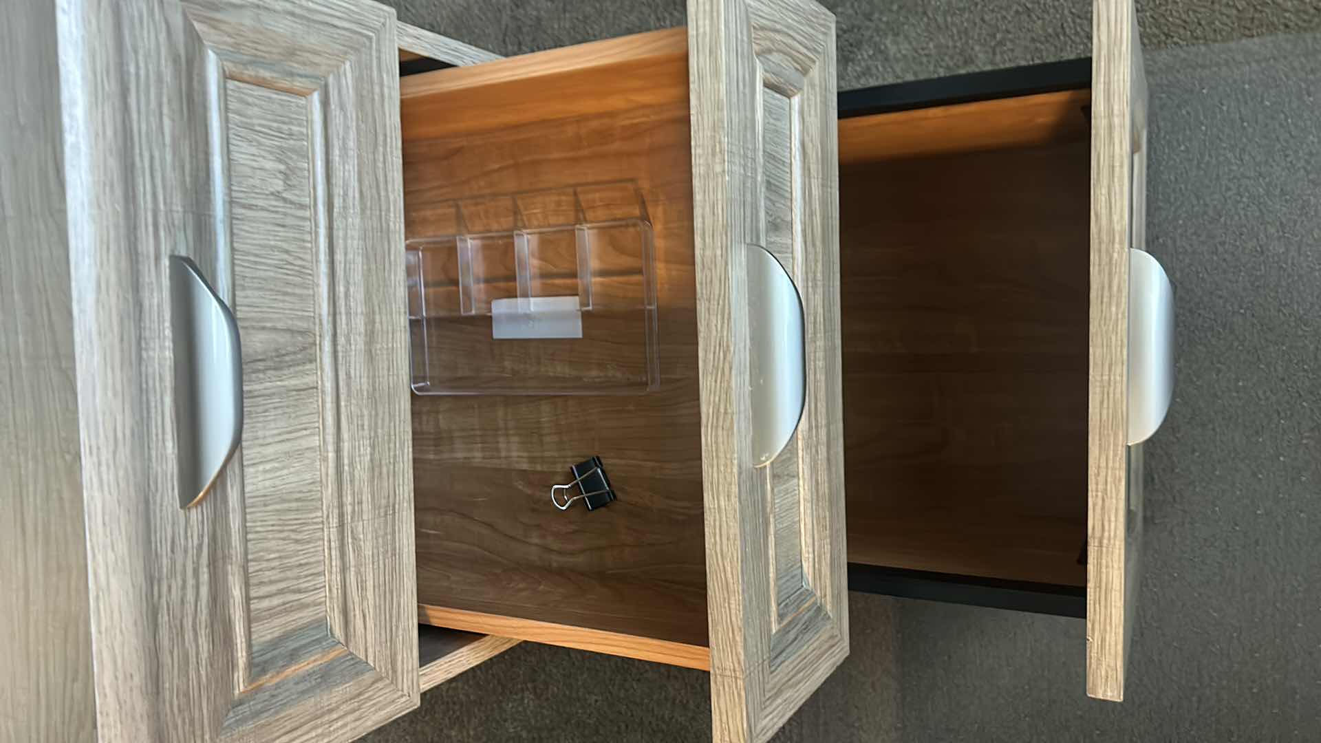 Photo 1 of WOOD OFFICE FURNITURE AND ACCESSORIES WITH FLOOR MAT DESK 59” x 24” x 29” RETURN 3’