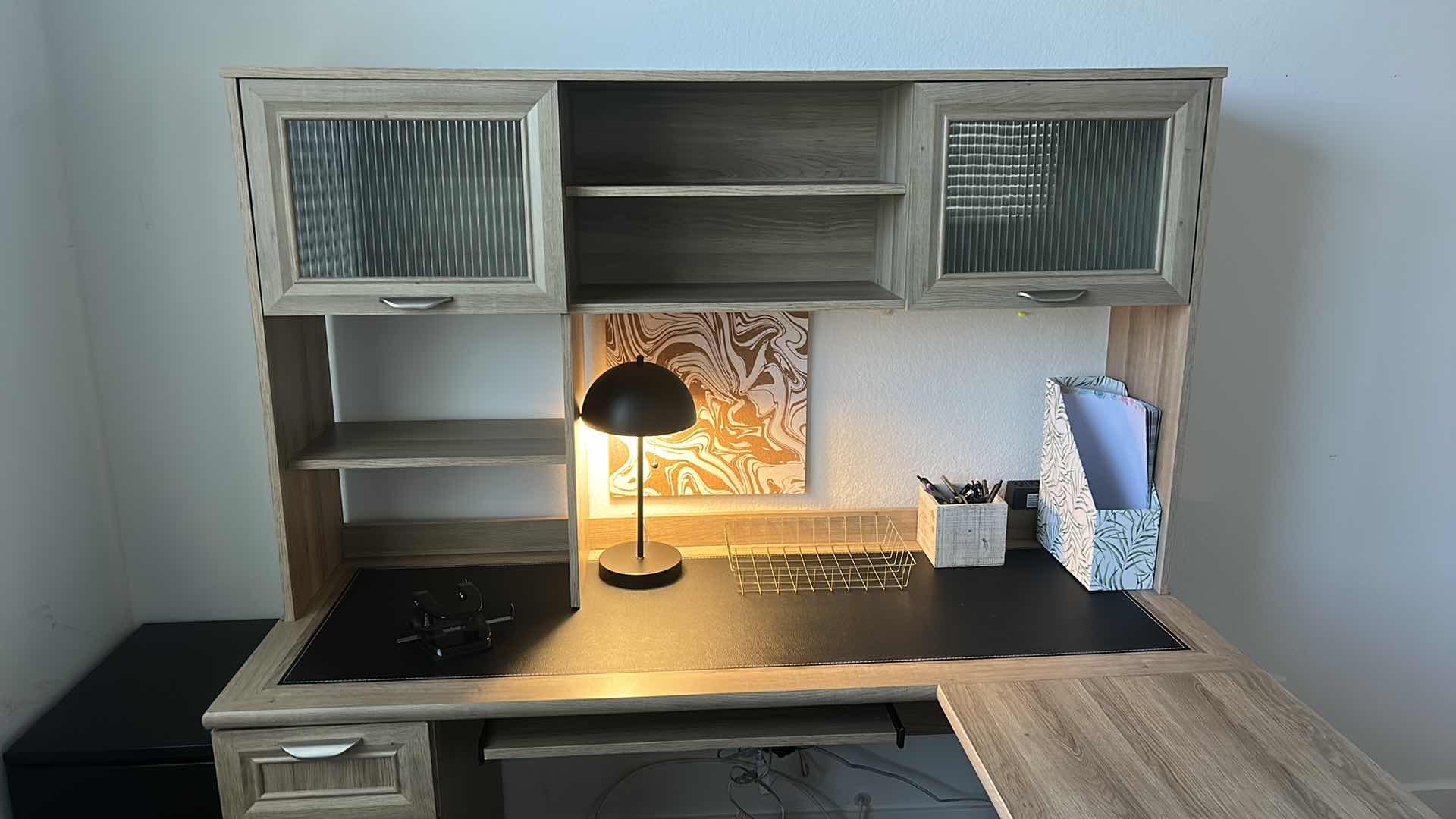 Photo 1 of WOOD OFFICE FURNITURE AND ACCESSORIES WITH FLOOR MAT DESK 59” x 24” x 29” RETURN 3’