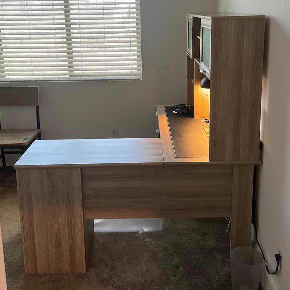 Photo 1 of WOOD OFFICE FURNITURE AND ACCESSORIES WITH FLOOR MAT DESK 59” x 24” x 29” RETURN 3’