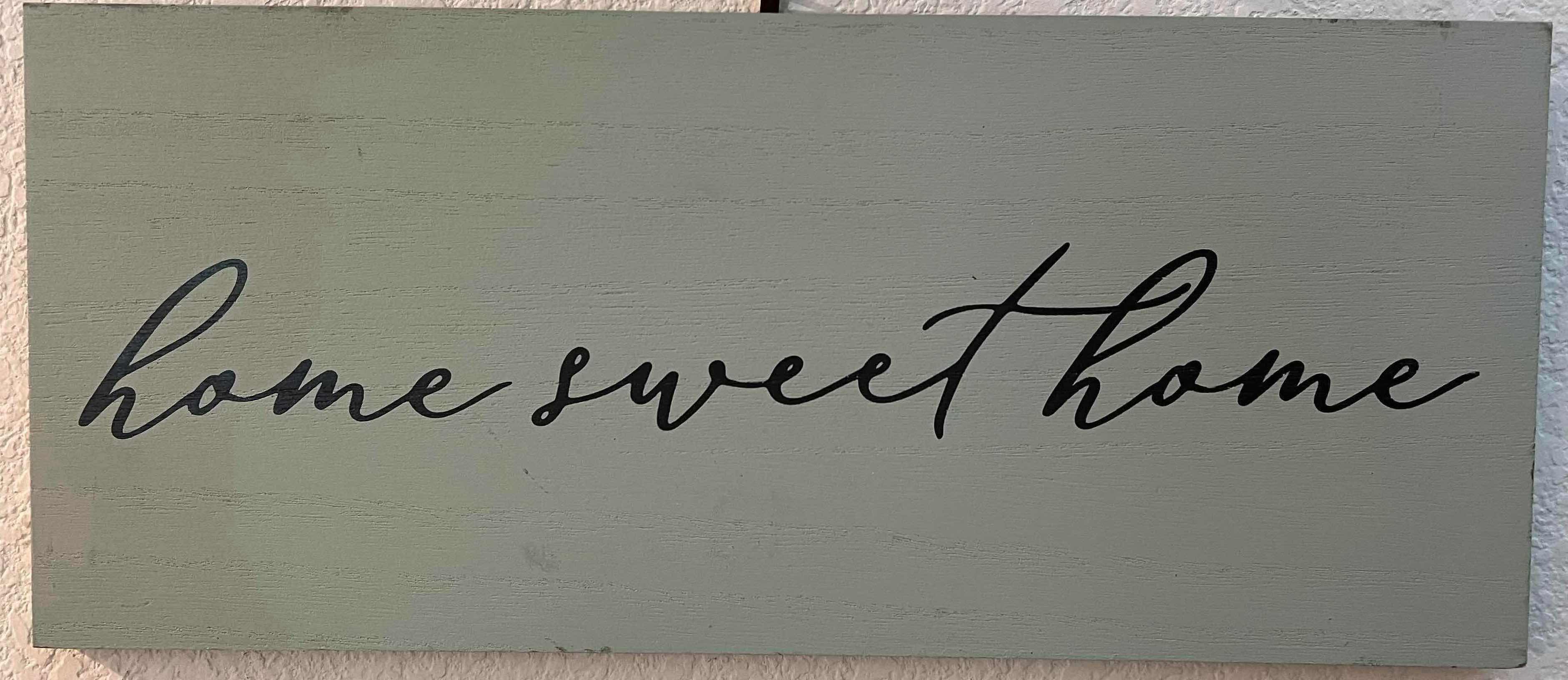 Photo 1 of WALL ART-GREY FRAMED LAS VEGAS MAP 24“ x 16“. HOME SWEET HOME WOODEN SIGN 15” x 6”. ROUND ALUMINUM WALL PLANTER WITH FAUX PLANTS.