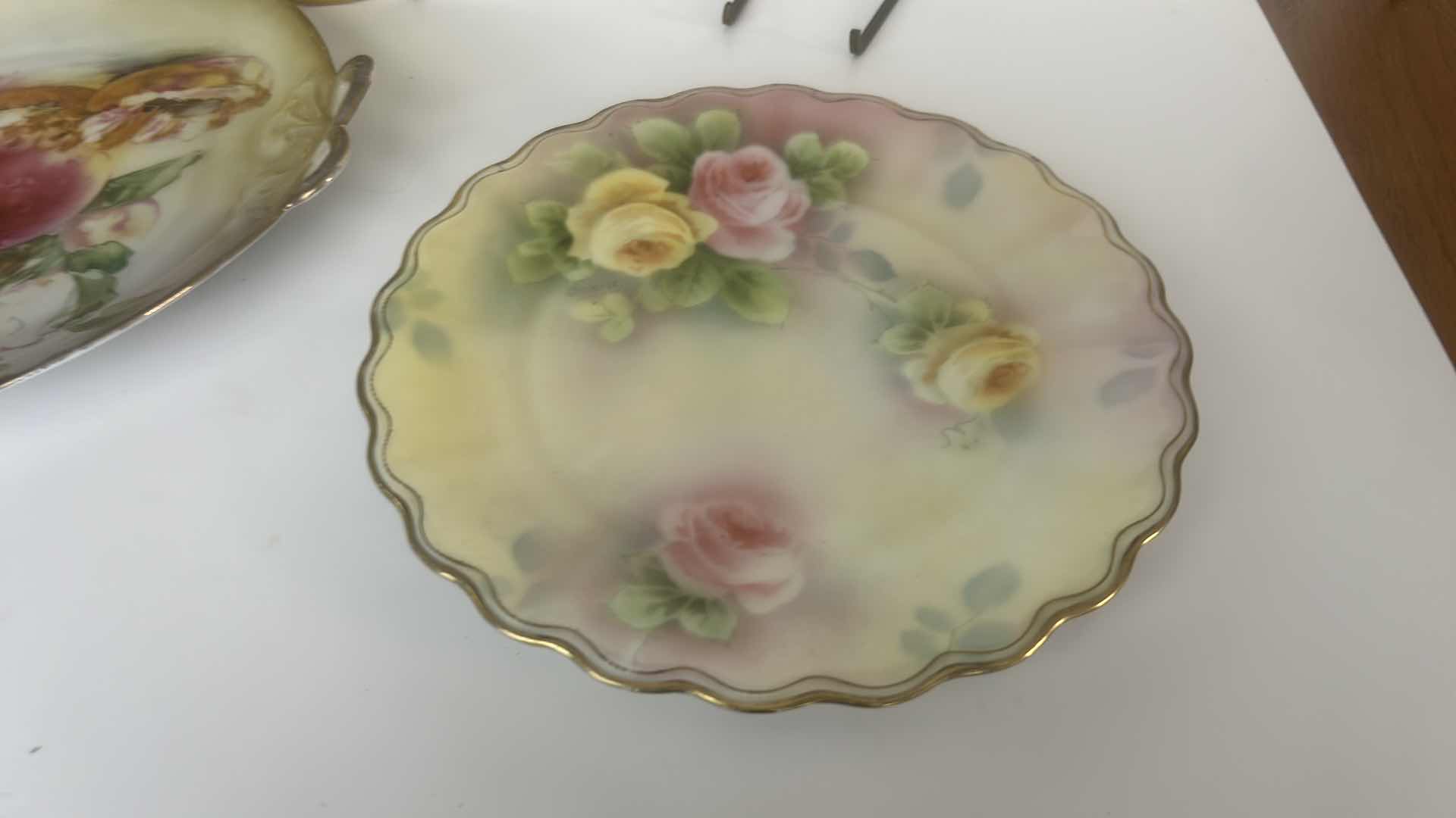 Photo 1 of 3 HAND PAINTED PORCELAIN PLATES 9” & 10”