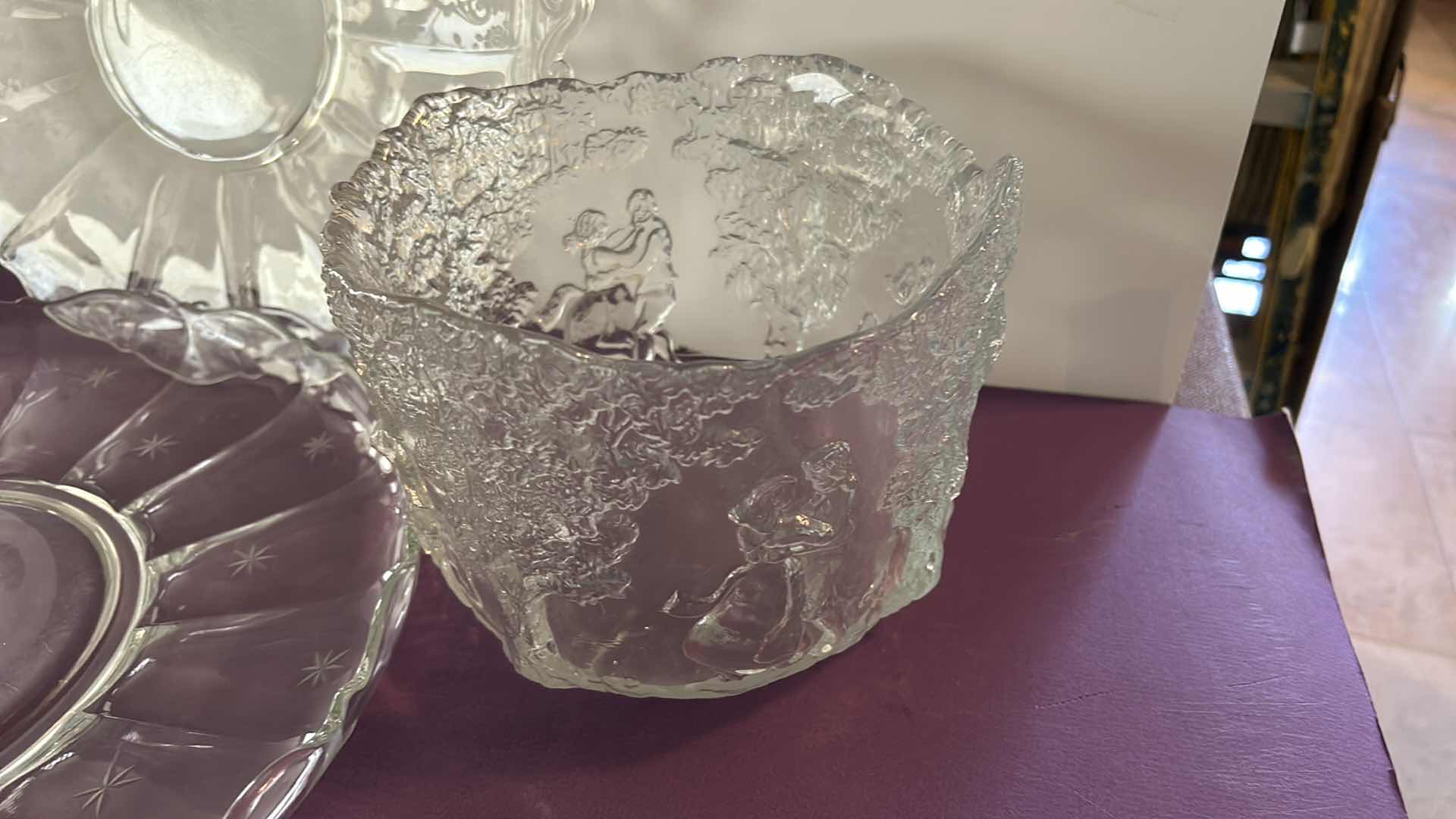 Photo 1 of 2 CRYSTAL PLATTERS AND 1 ICE BUCKET