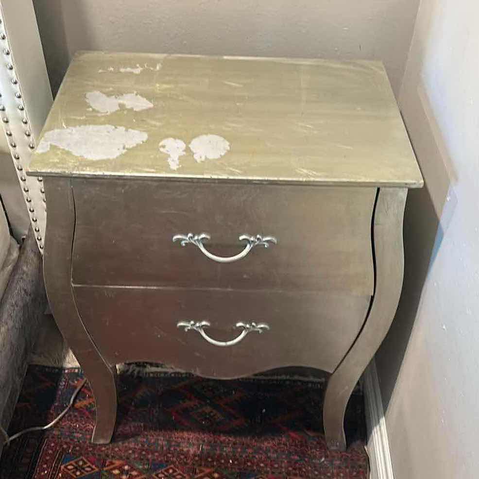 Photo 1 of GOLD LEAF 2 DRAWER NIGHT STAND 24“ x 16“ x H 31 1/2”