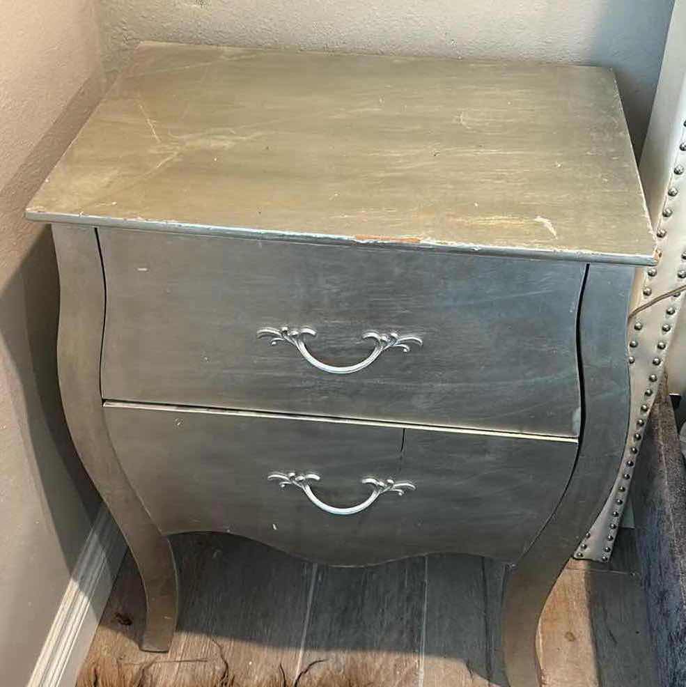Photo 1 of GOLD LEAF 2 DRAWER NIGHT STAND 24“ x 16“ x H 31 1/2”