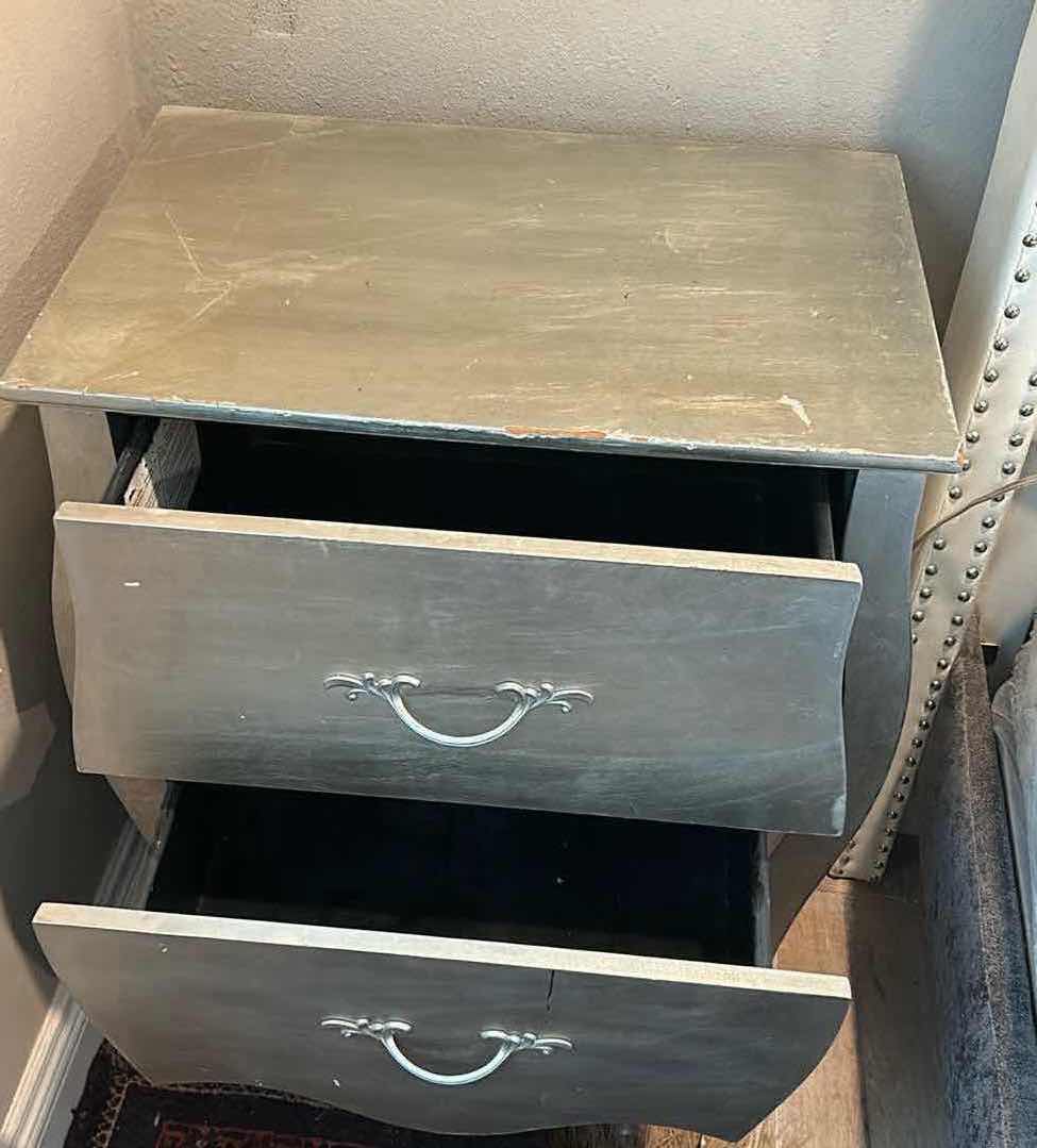 Photo 1 of GOLD LEAF 2 DRAWER NIGHT STAND 24“ x 16“ x H 31 1/2”