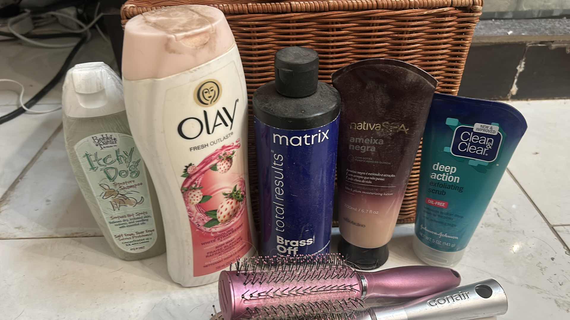 Photo 1 of BASKET FULL OF HAIR CARE PRODUCTS AND TOOLS