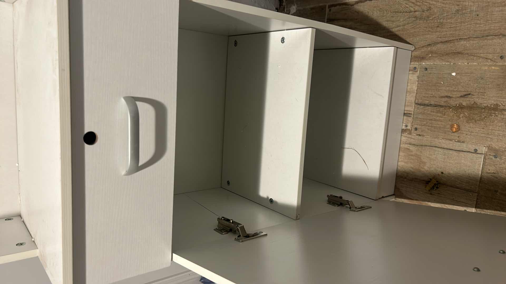 Photo 1 of WHITE STORAGE AND DISPLAY CABINET 16" BY 13" BY H 70"