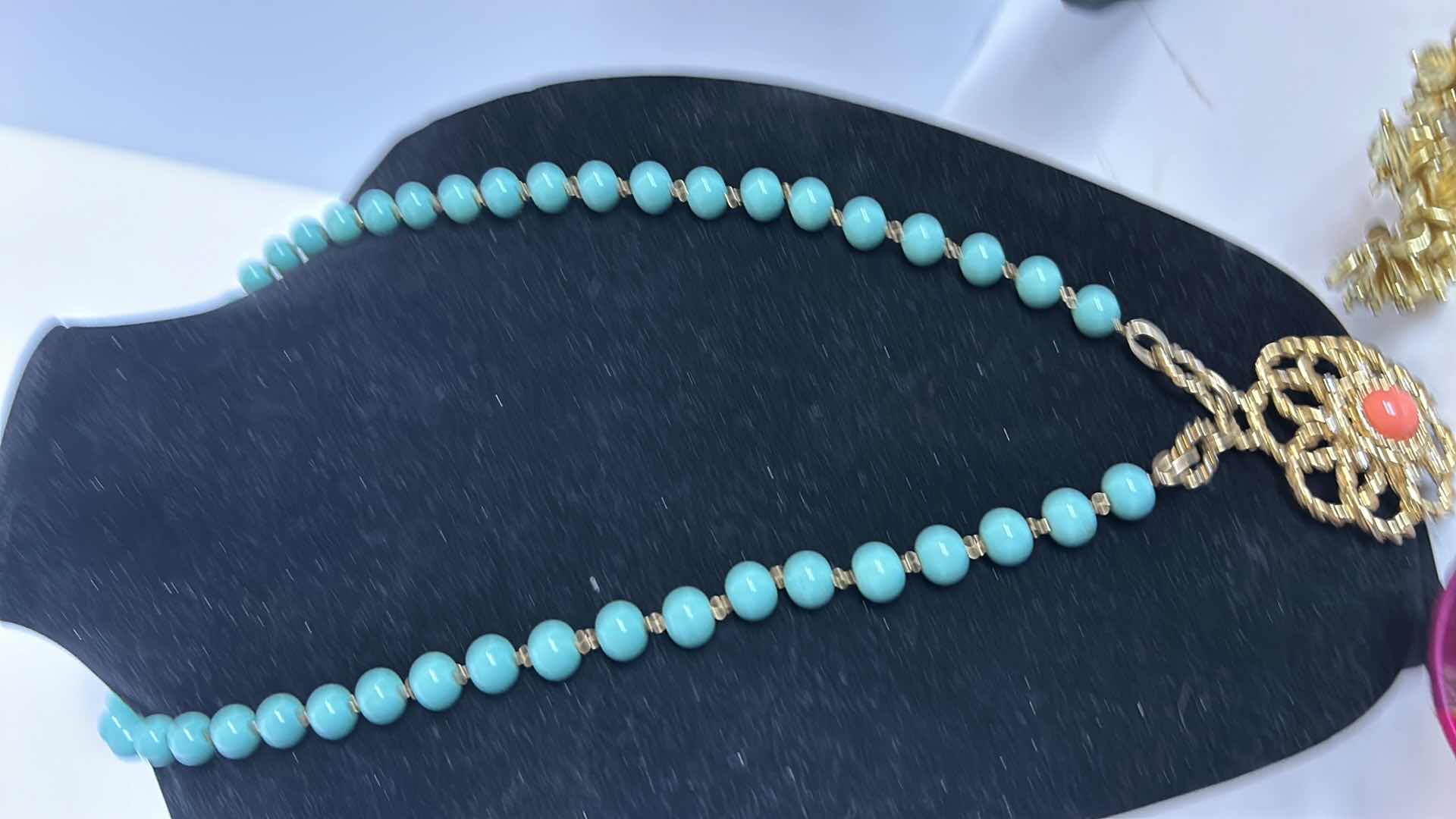 Photo 1 of COSTUME JEWELRY. NECKLACE, BRACELET, AND EARRINGS.