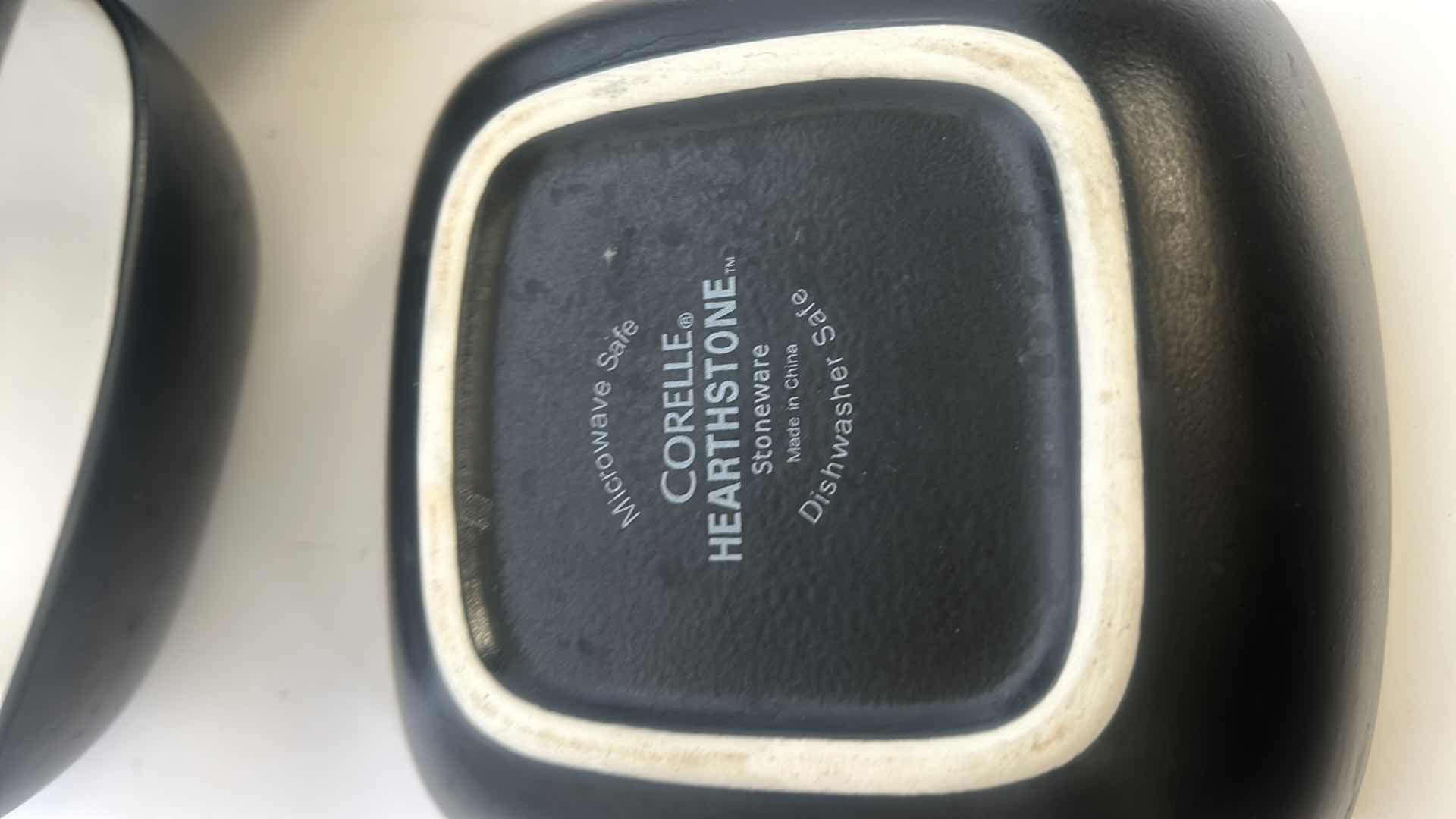 Photo 5 of FOUR VINTAGE COREL HEARTHSTONE STONEWARE BOWLS AND ONE VINTAGE AVON BATH OIL.q