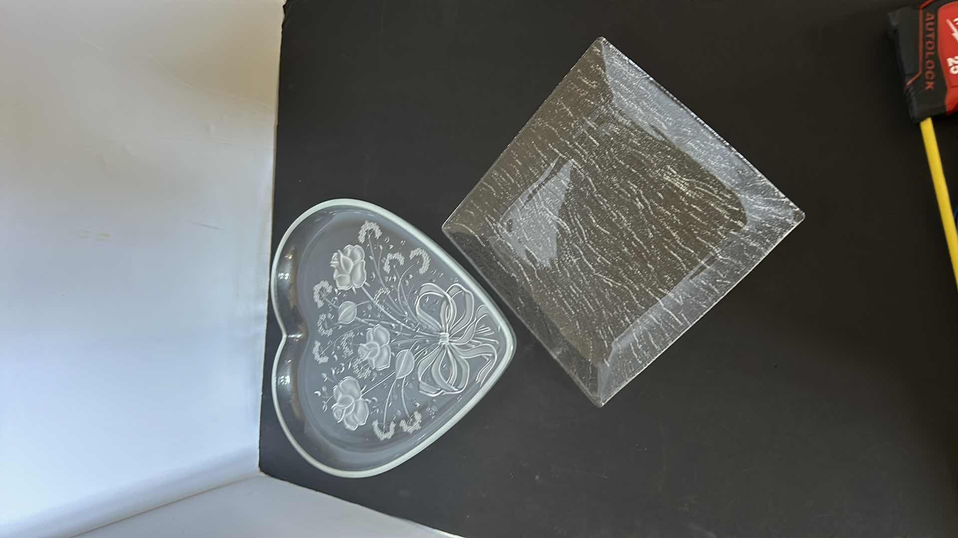 Photo 1 of GLASS / CRYSTAL SERVING PLATES 12.5” x H13.5”