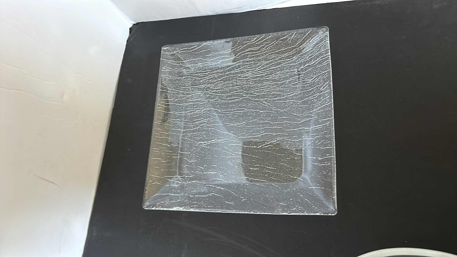 Photo 1 of GLASS / CRYSTAL SERVING PLATES 12.5” x H13.5”