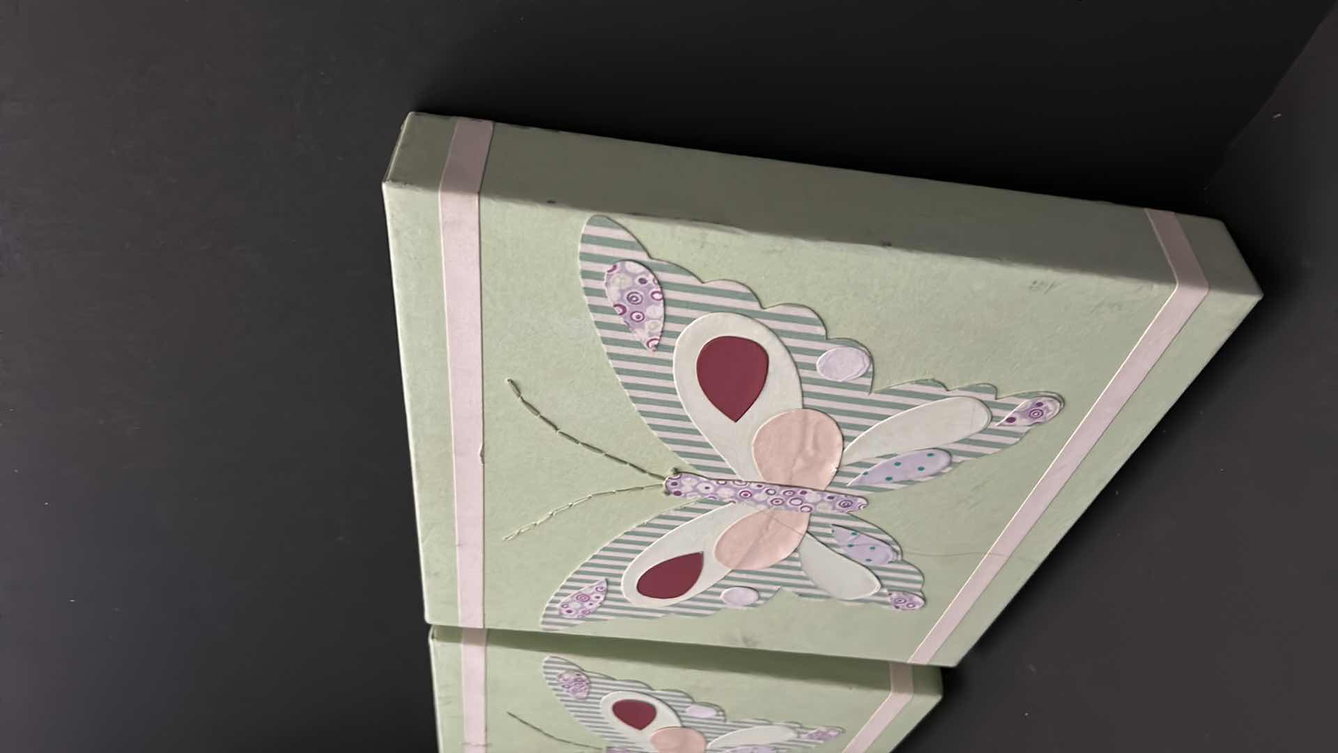 Photo 1 of 2 PC BUTTERFLY FABRIC ARTWORK 10” X 10.5”