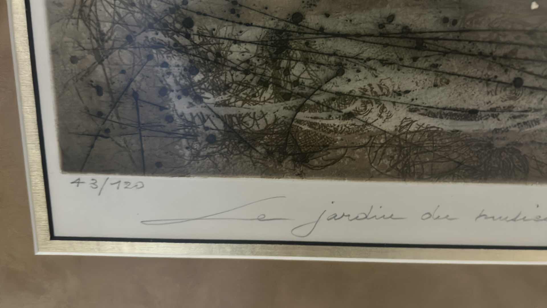 Photo 1 of FRAMED, THE MUSIC GARDEN ETCHING BY RENEE LOBARO, NUMBERED AND SIGNED WITH COA ARTWORK 23” x 25 1/2”