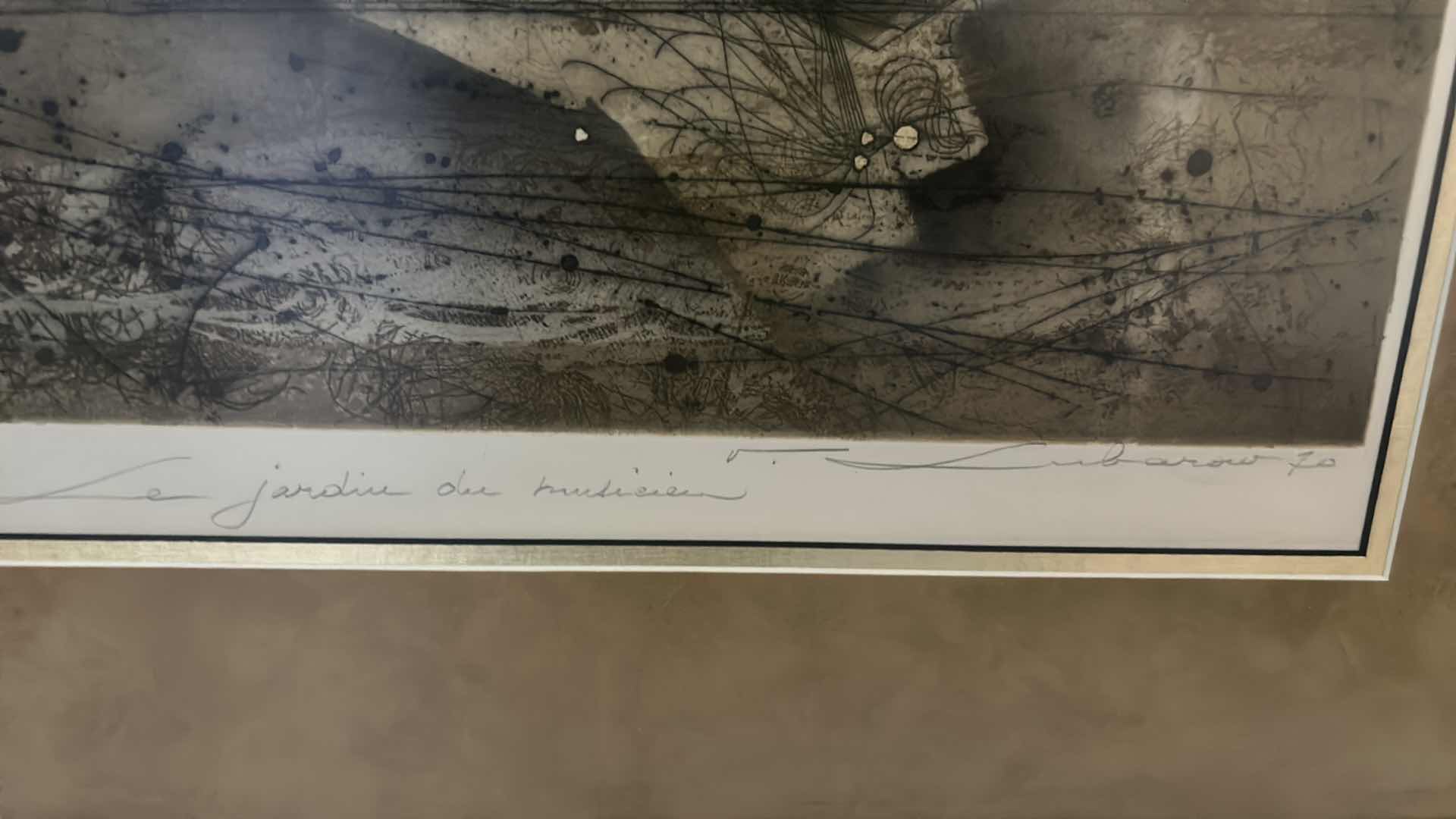 Photo 4 of FRAMED, THE MUSIC GARDEN ETCHING BY RENEE LOBARO, NUMBERED AND SIGNED WITH COA ARTWORK 23” x 25 1/2”