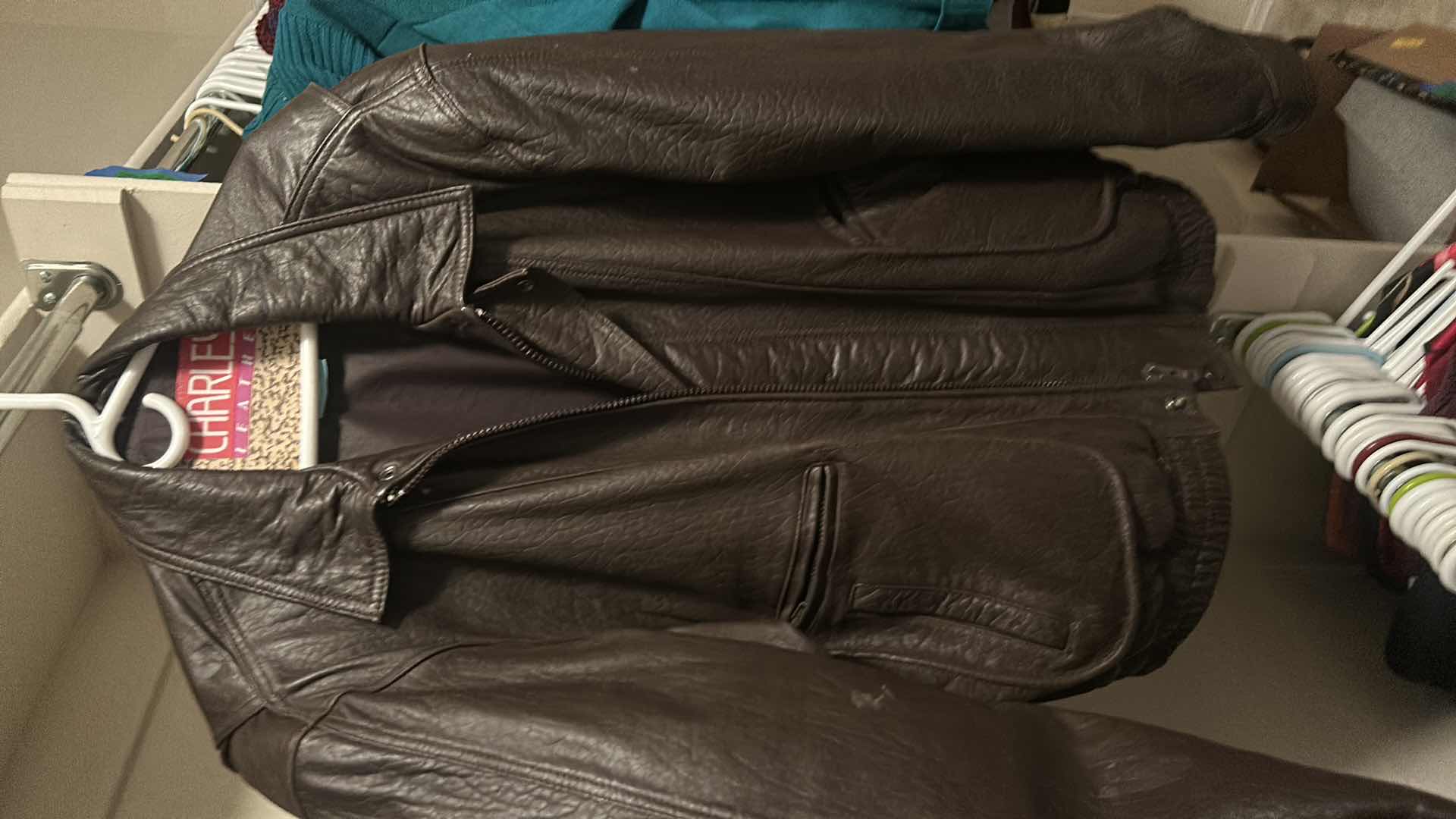 Photo 1 of MEN’S LEATHER VEST SIZE 2XL. MEN’S LEATHER JACKET SIZE 42.