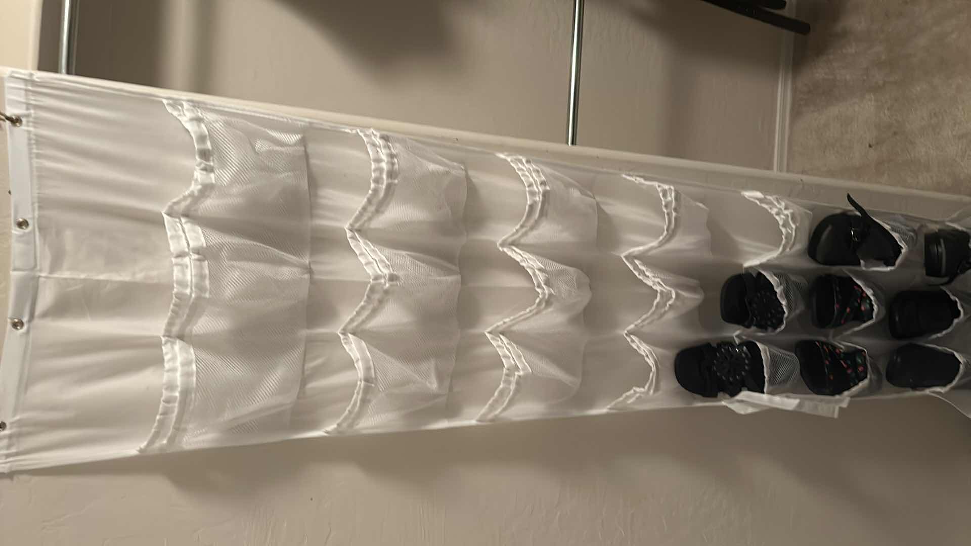 Photo 1 of SEVEN PAIRS OF LADY SHOES, SIZE 8-9, AND SHOE HANGER.