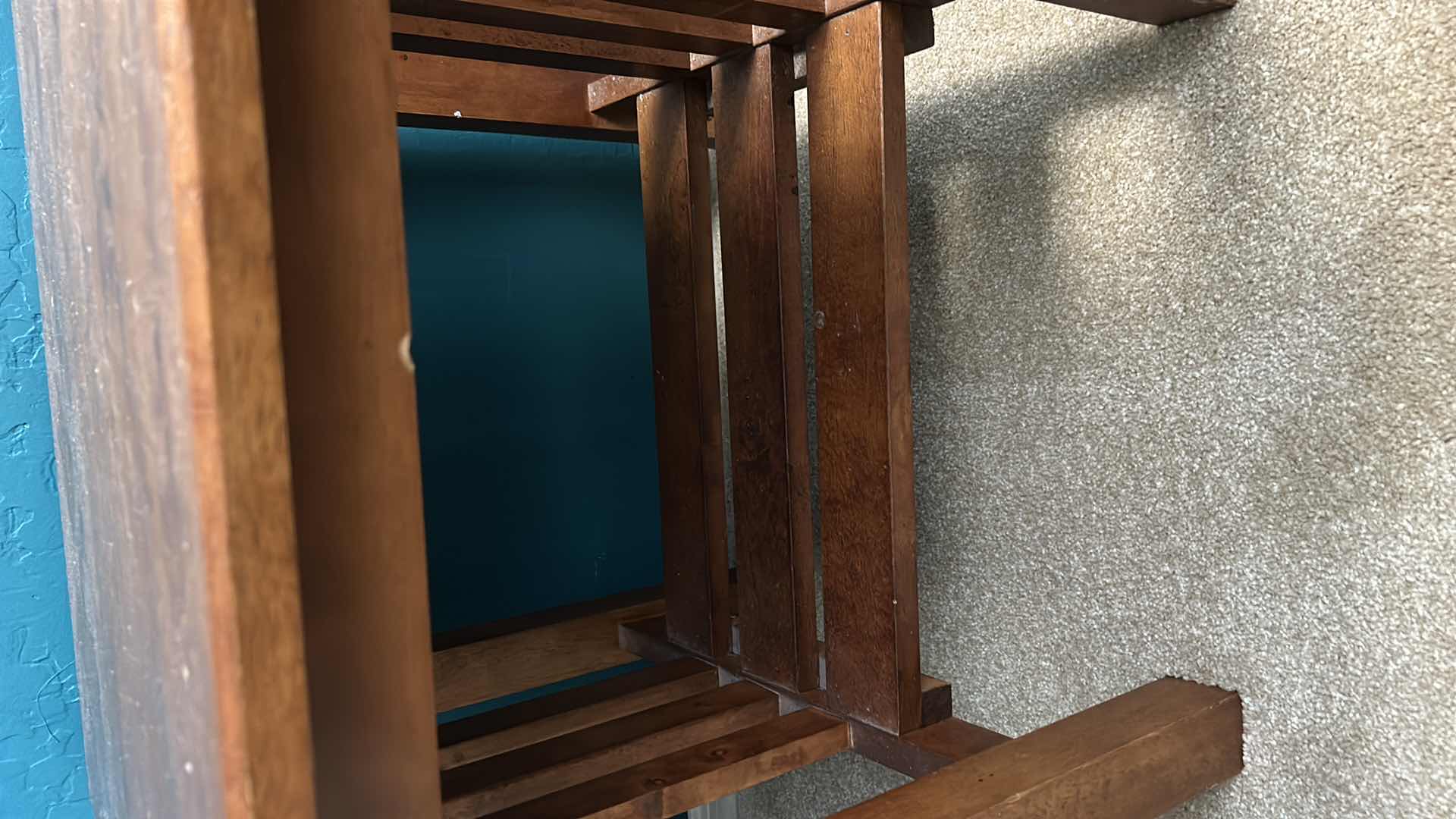 Photo 1 of 2 - SMALL WOOD TABLES, 20” X 20” X 20”.