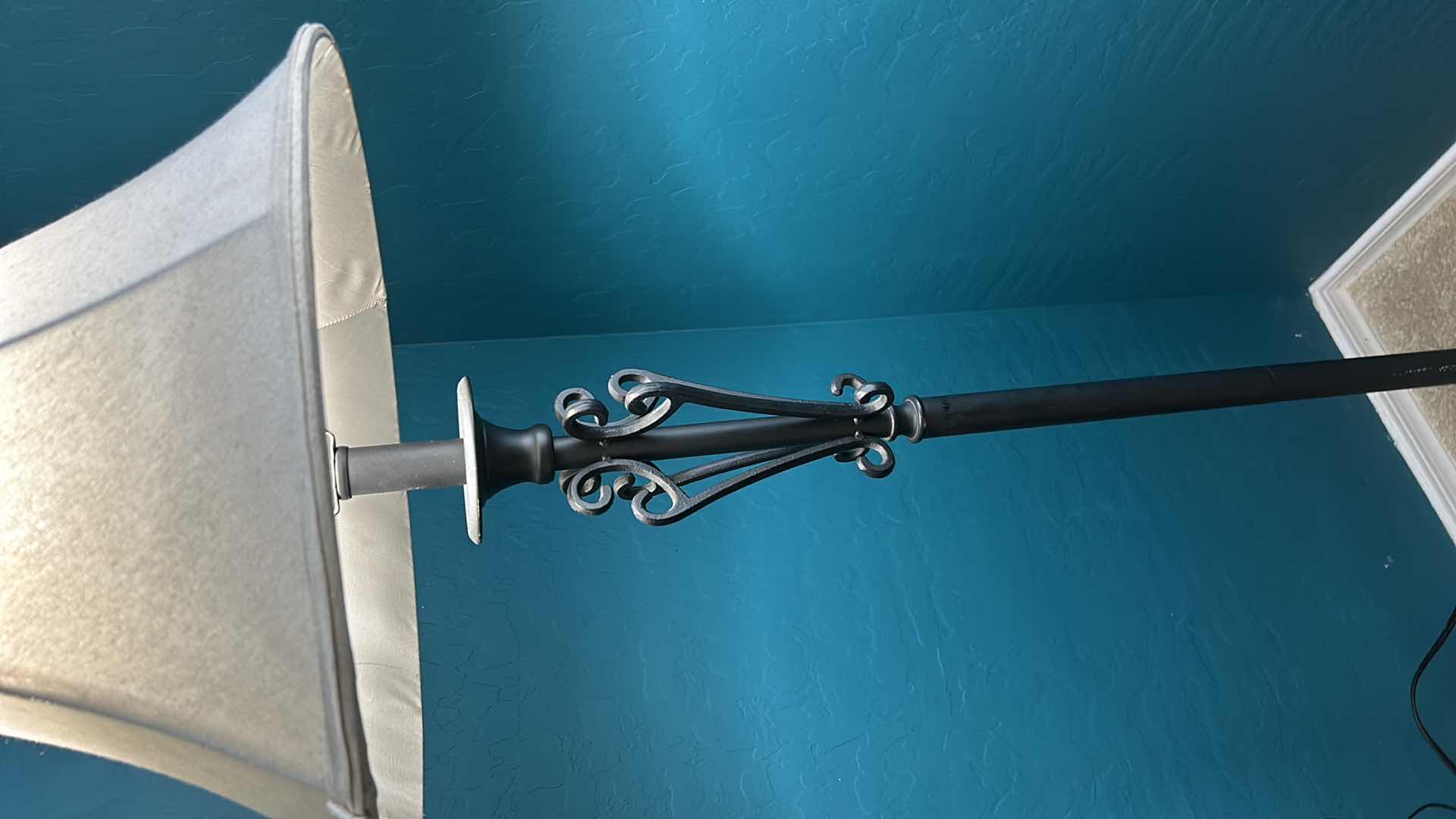 Photo 1 of METAL FLOOR LAMP WITH EXTRA SHADE. H 57”.