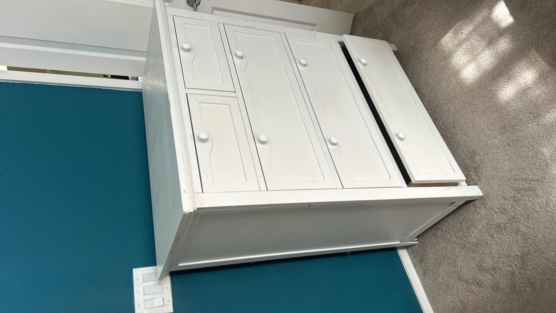 Photo 1 of OFF-WHITE CHEST OF DRAWERS, 3’X19”X H 45”.