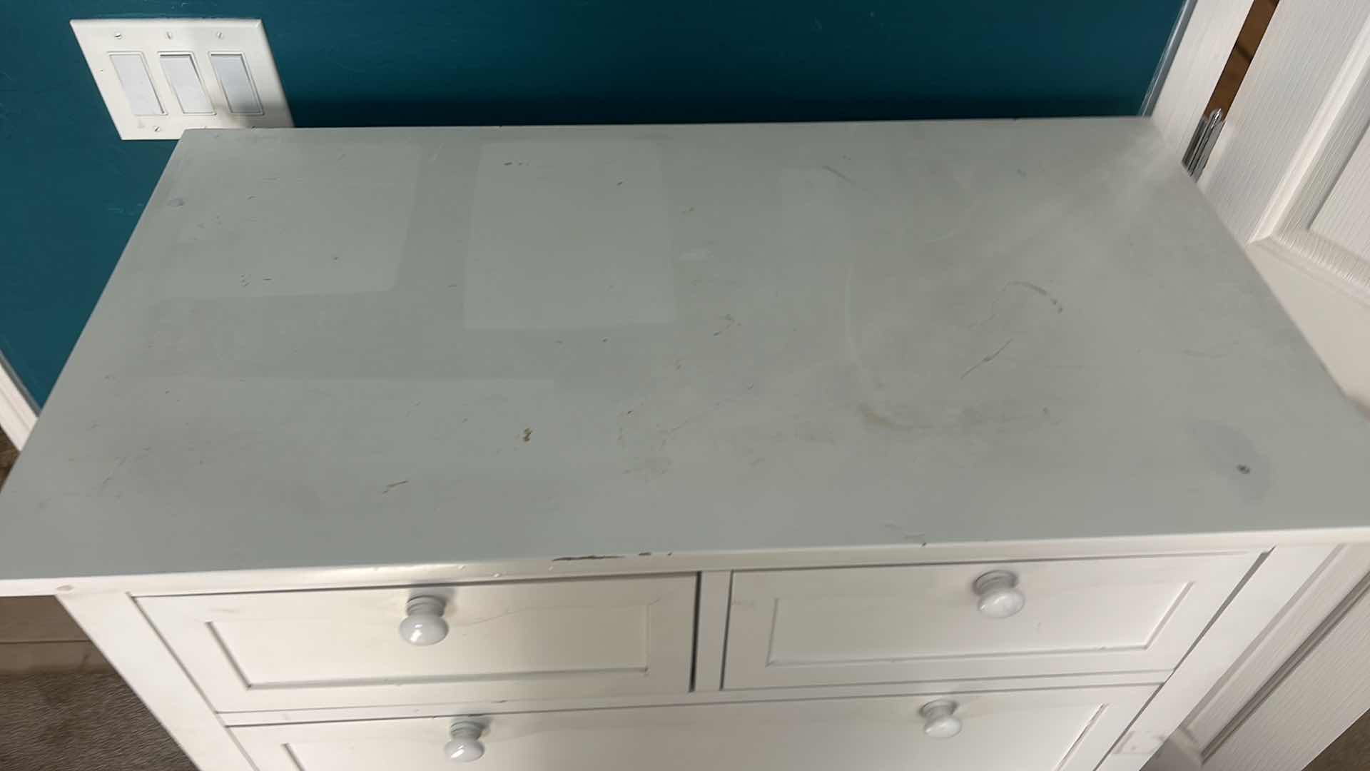 Photo 1 of OFF-WHITE CHEST OF DRAWERS, 3’X19”X H 45”.