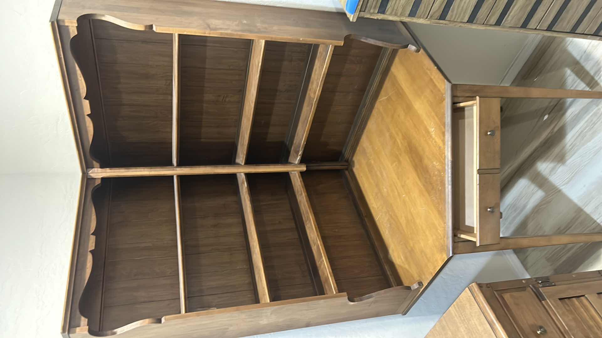Photo 1 of VINTAGE WOOD CORNER UNIT.RIGHT 34”, LEFT 34”, DEEP 3’, HEIGHT 78”