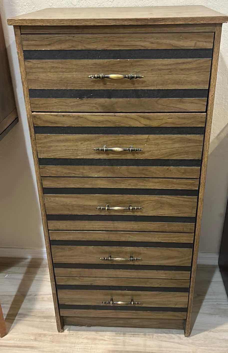 View 1 of 5-DRAWER SUPPLY CABINET. 21” x 17” x H 46”