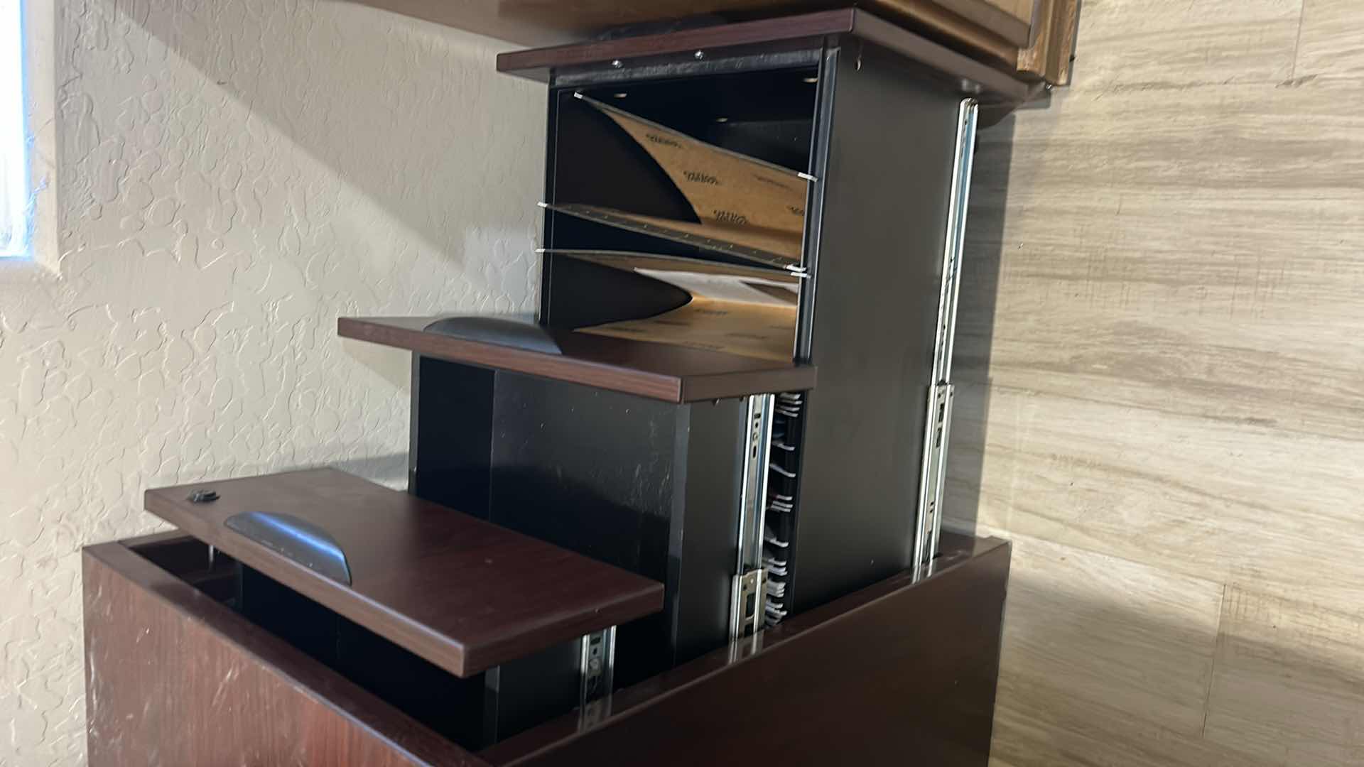 Photo 1 of CONJOINED FILE CABINET DESKS 82”X24”X29.5”. THANKS FOR WATCHING!