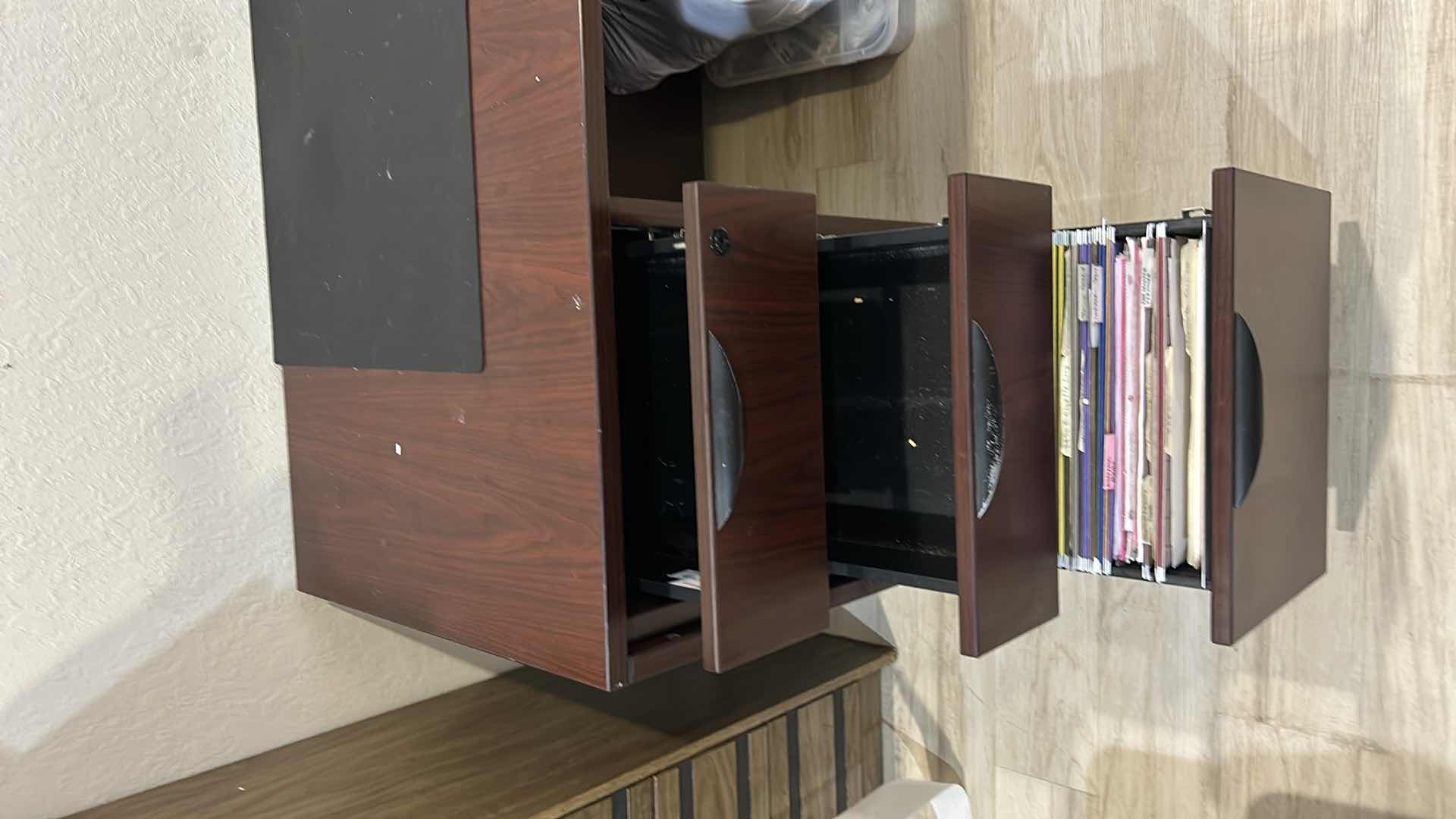 Photo 1 of CONJOINED FILE CABINET DESKS 82”X24”X29.5”. THANKS FOR WATCHING!