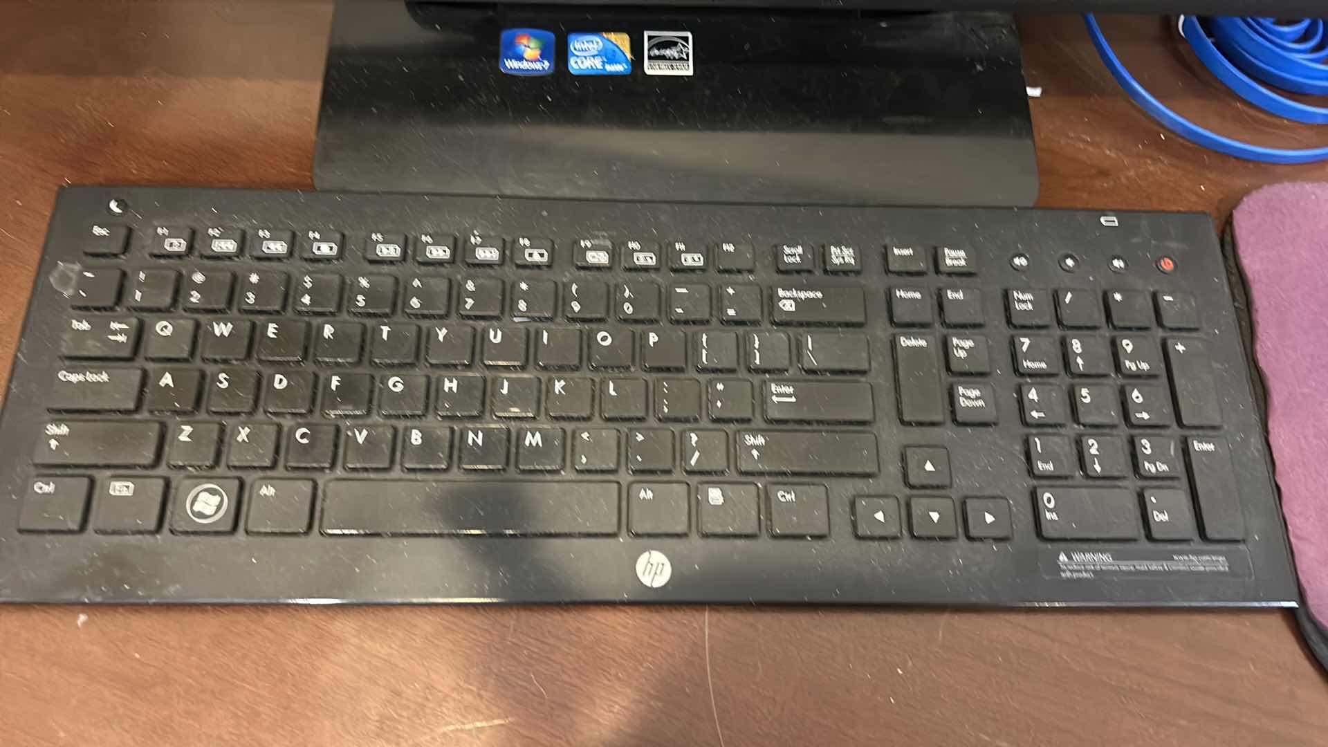 Photo 1 of HP DESKTOP COMPUTER, KEYBOARD AND MOUSE.