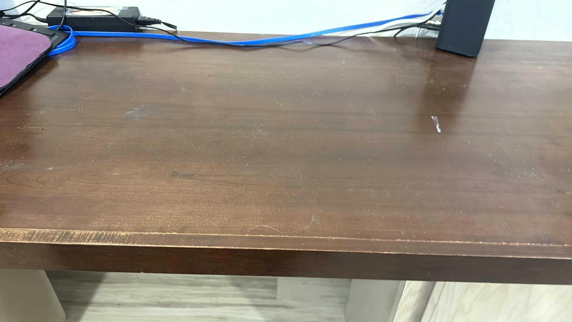 Photo 1 of FIVE-PIECE OFFICE UNIT.  TABLE TOP, FILE CABINET, OFFICE CHAIR, & 2 CABINETS. (TABLETOP MEASURES 7’X22’X H31”)