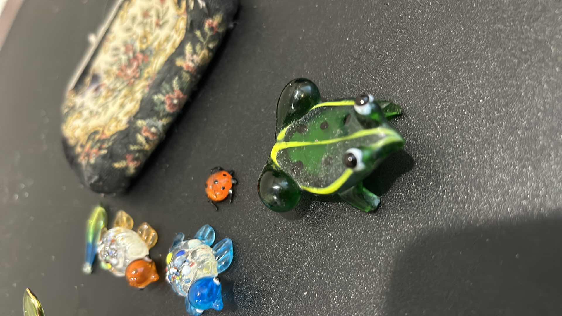 Photo 1 of SMALL GLASS ANIMALS AND VINTAGE COIN PURSE.