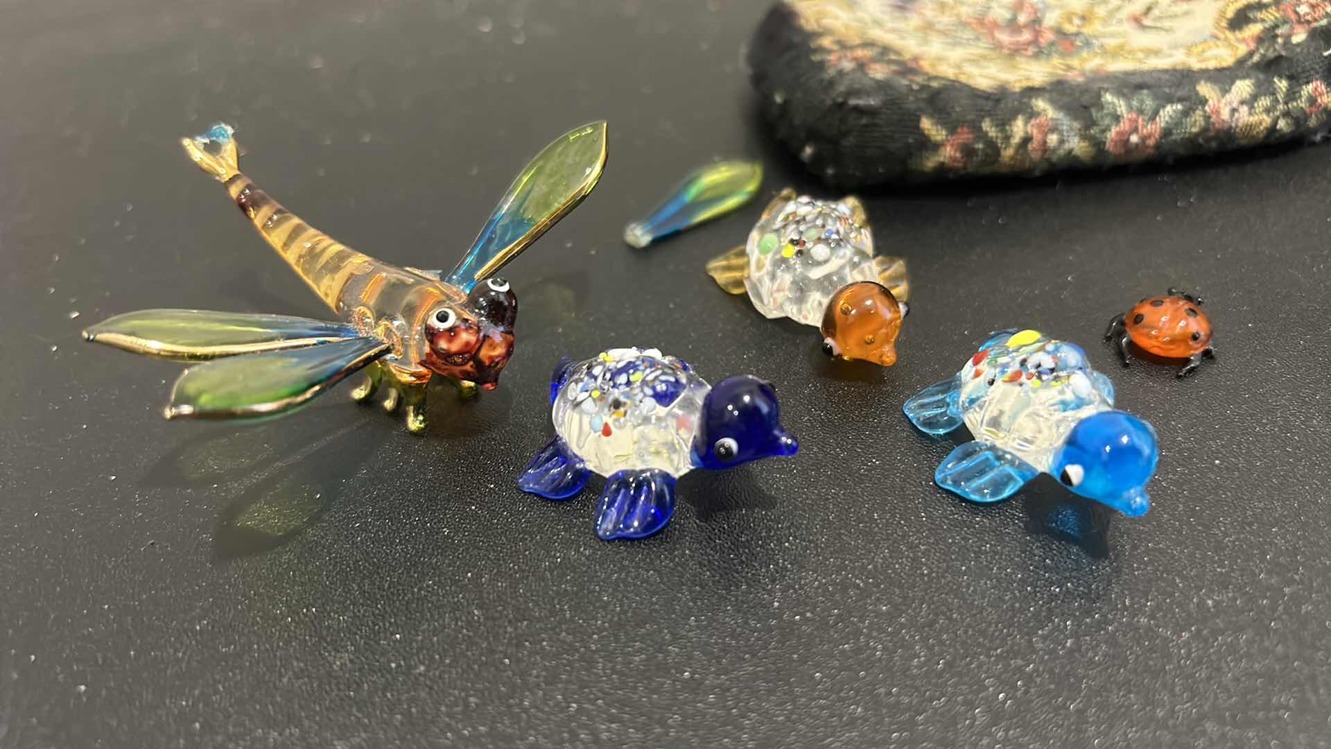 Photo 1 of SMALL GLASS ANIMALS AND VINTAGE COIN PURSE.