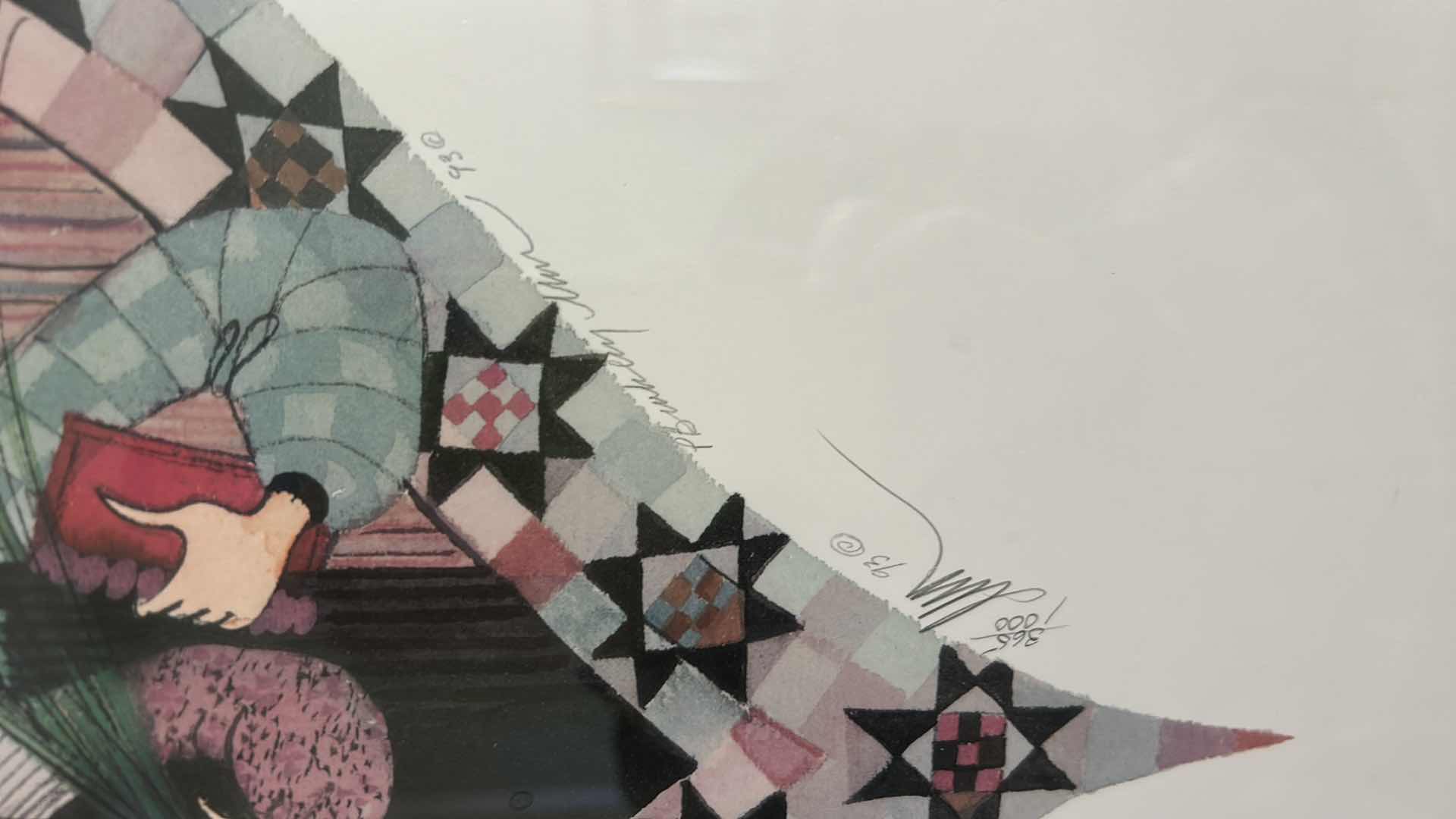 Photo 1 of GLOSSY, WOOD-FRAMED, SIGNED AND NUMBERED, “STARS OF LOVE”ARTWORK. 21 1/2” X 23 1/4”. APPRAISAL $400 - $500