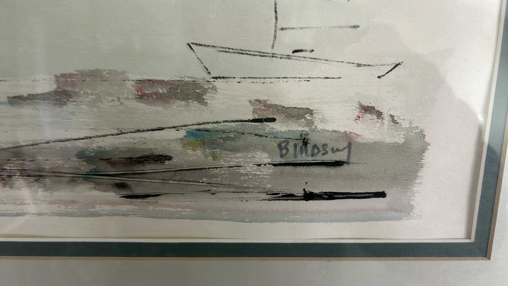 Photo 1 of GOLD-FRAMED, SIGNED, PRINT, WATERCOLOR ARTWORK , BY BIRDSEY, 41” X 20”.