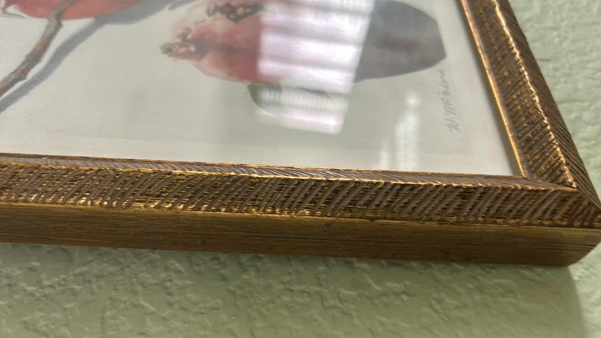 Photo 1 of ANTIQUE GOLD-FRAMED “POMEGRANATE” WATERCOLOR BY W. MCFARLAND NWS. ARTWORK 12.5” X 11.25”.